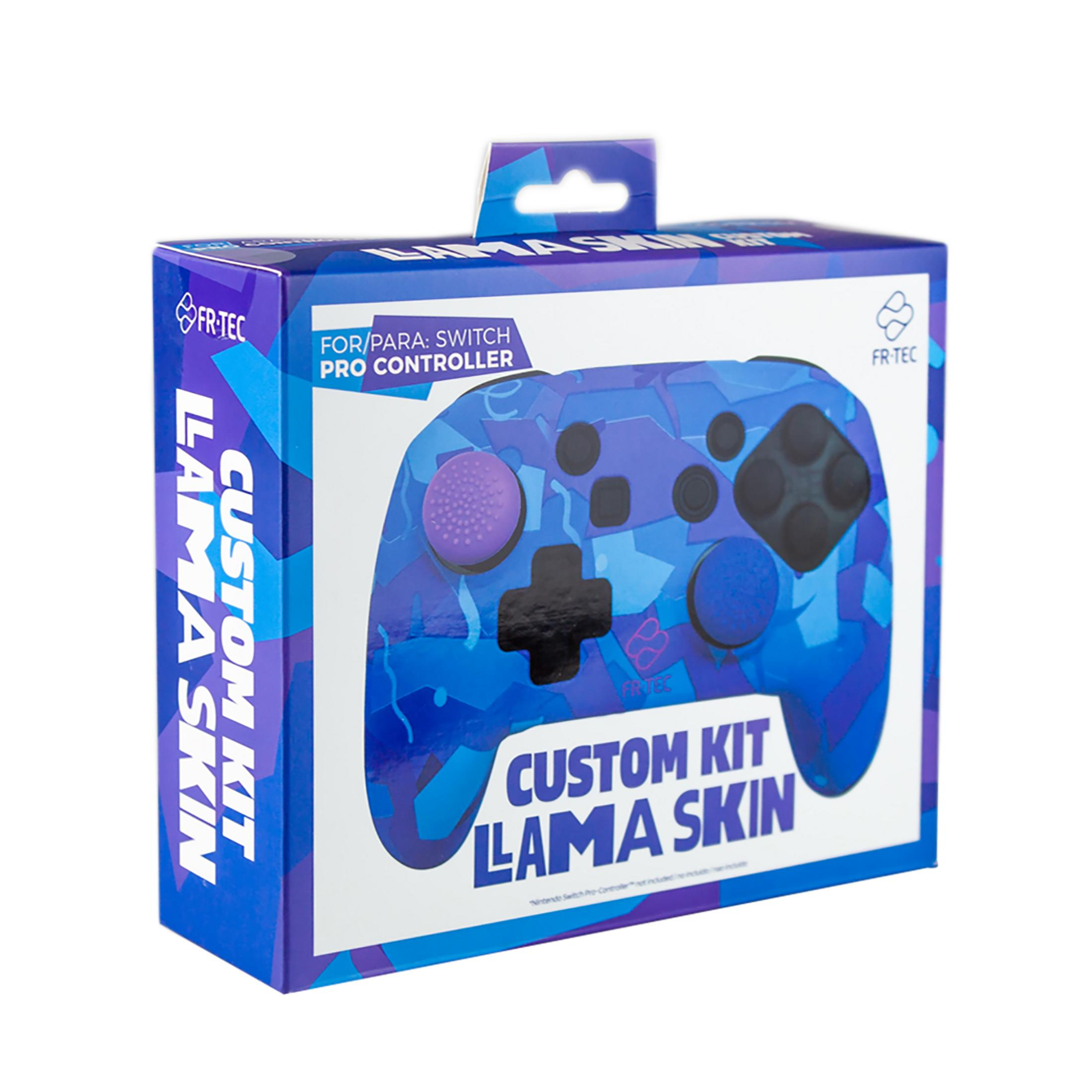 Caja de un skin azul para mando FR-TEC con patrón de camuflaje.
