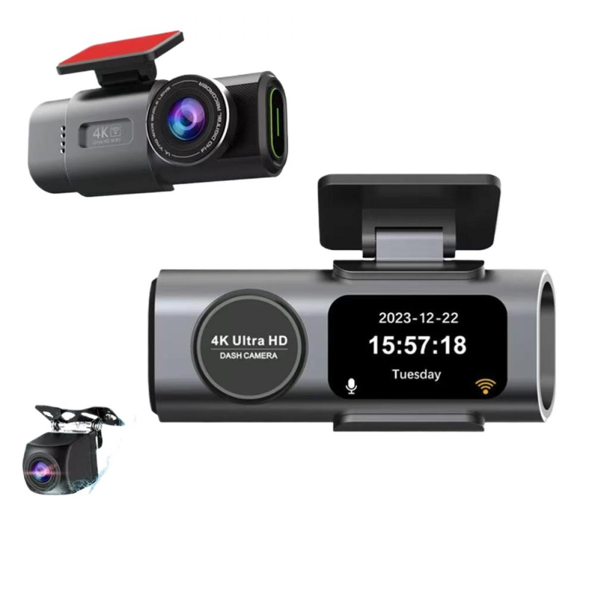 Drei Dashcams: eine 4K, eine mit Touchscreen, eine kleine.