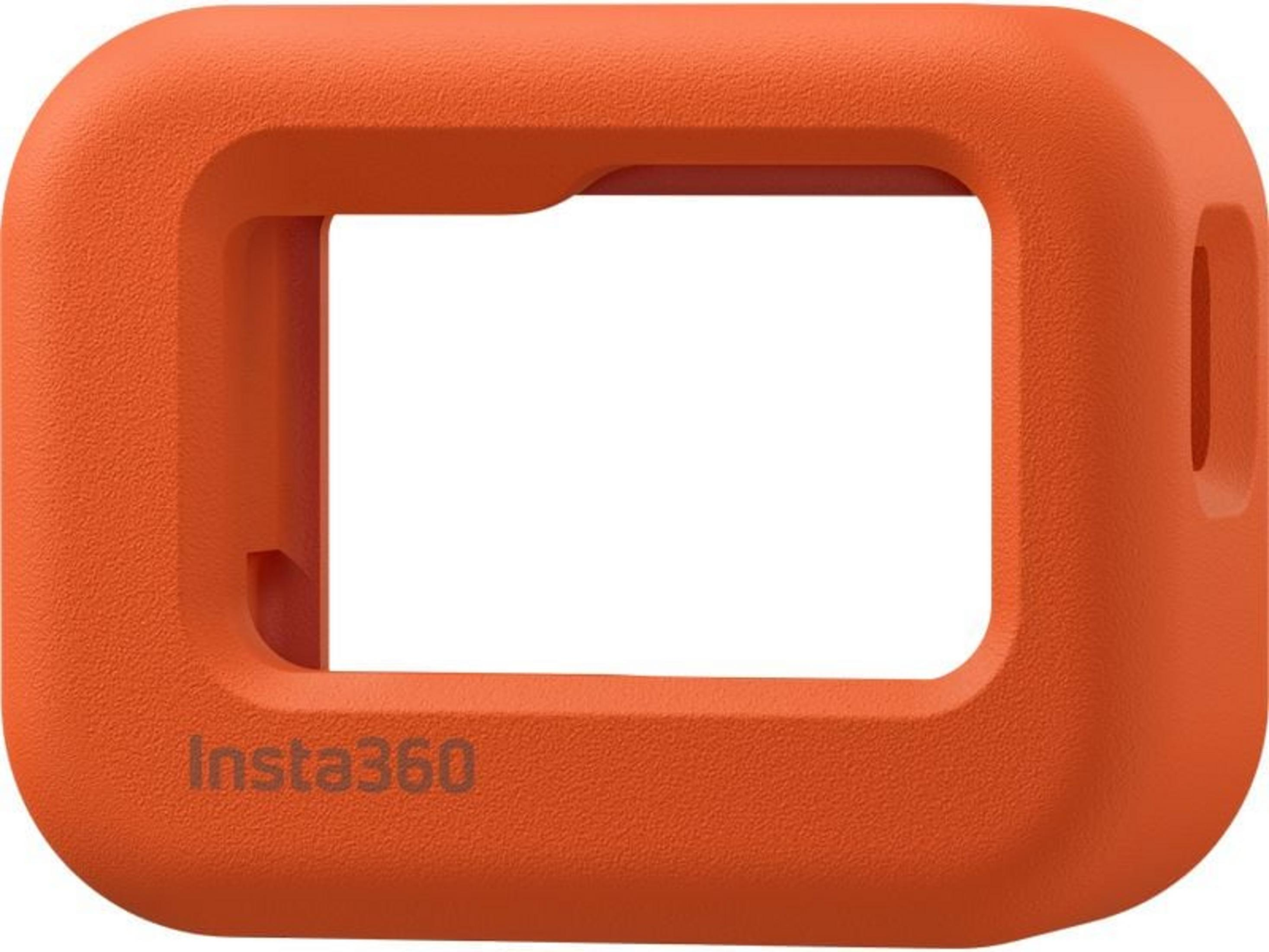 Pomarańczowa obudowa z napisem "Insta360" na białym tle.