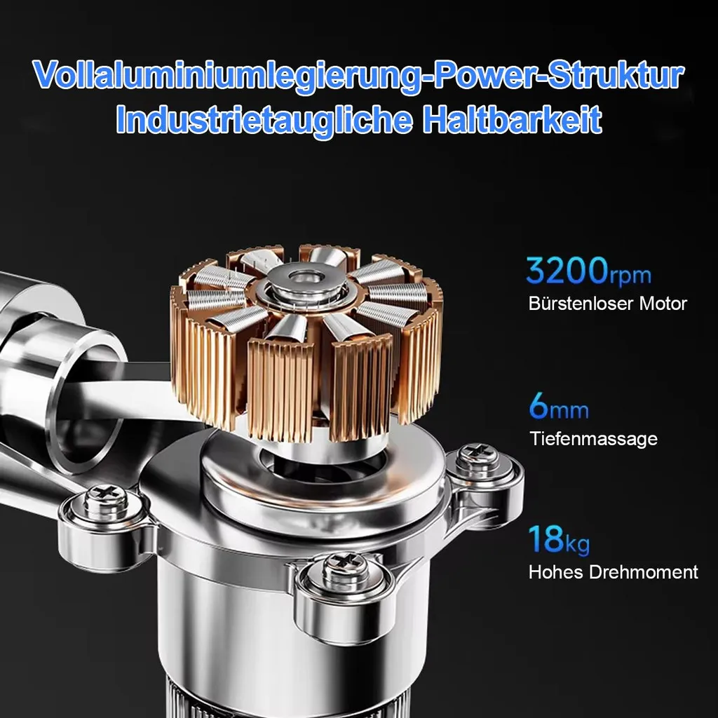Detailansicht eines Motors mit Kupferwicklungen, 3200 U/min, 6mm Hub, 18kg Drehmoment.