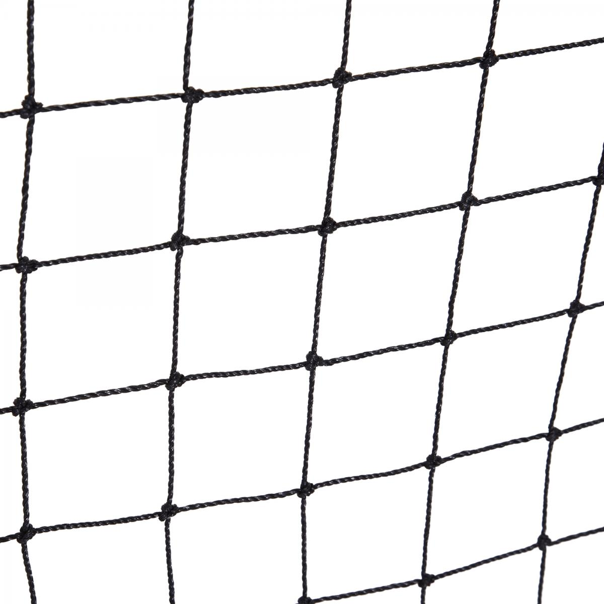 Ein Nahaufnahme-Bild eines schwarzen Netzes mit weißen Quadraten.