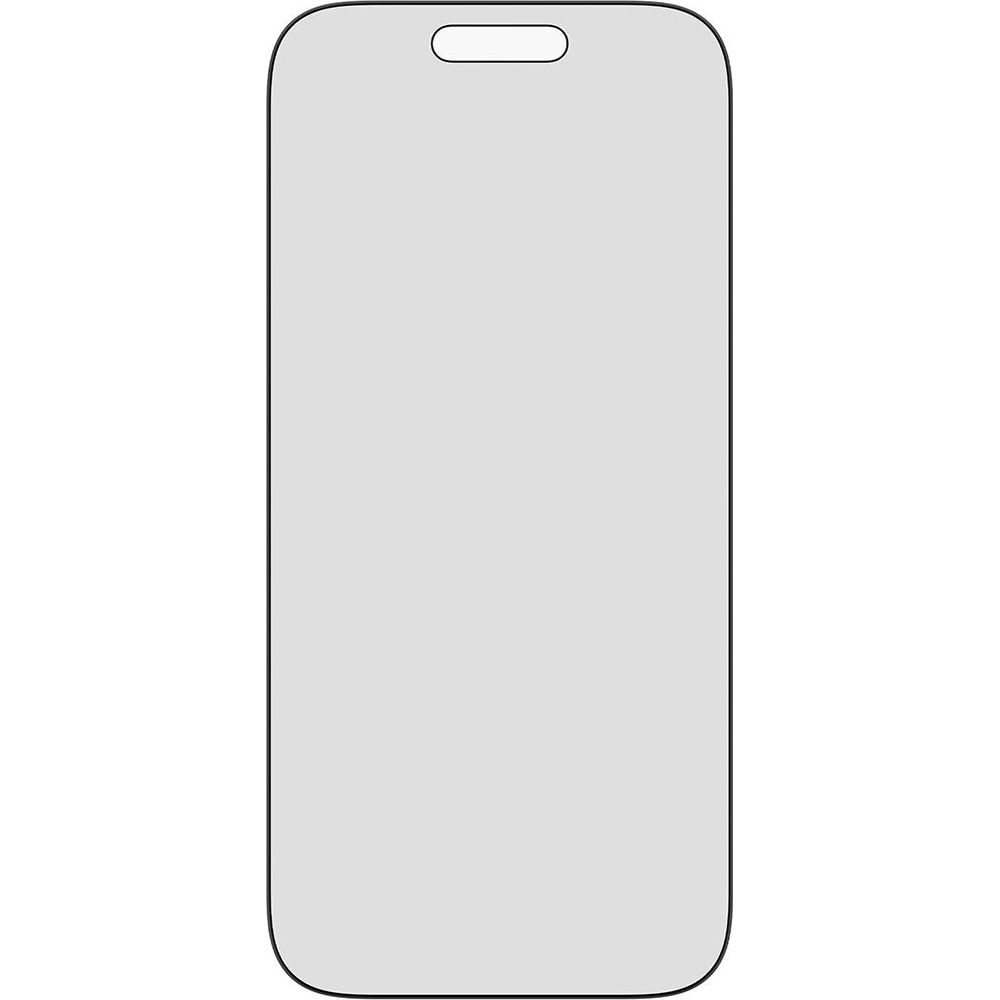 Üstte kesik bulunan gri akıllı telefon ekran koruyucu.