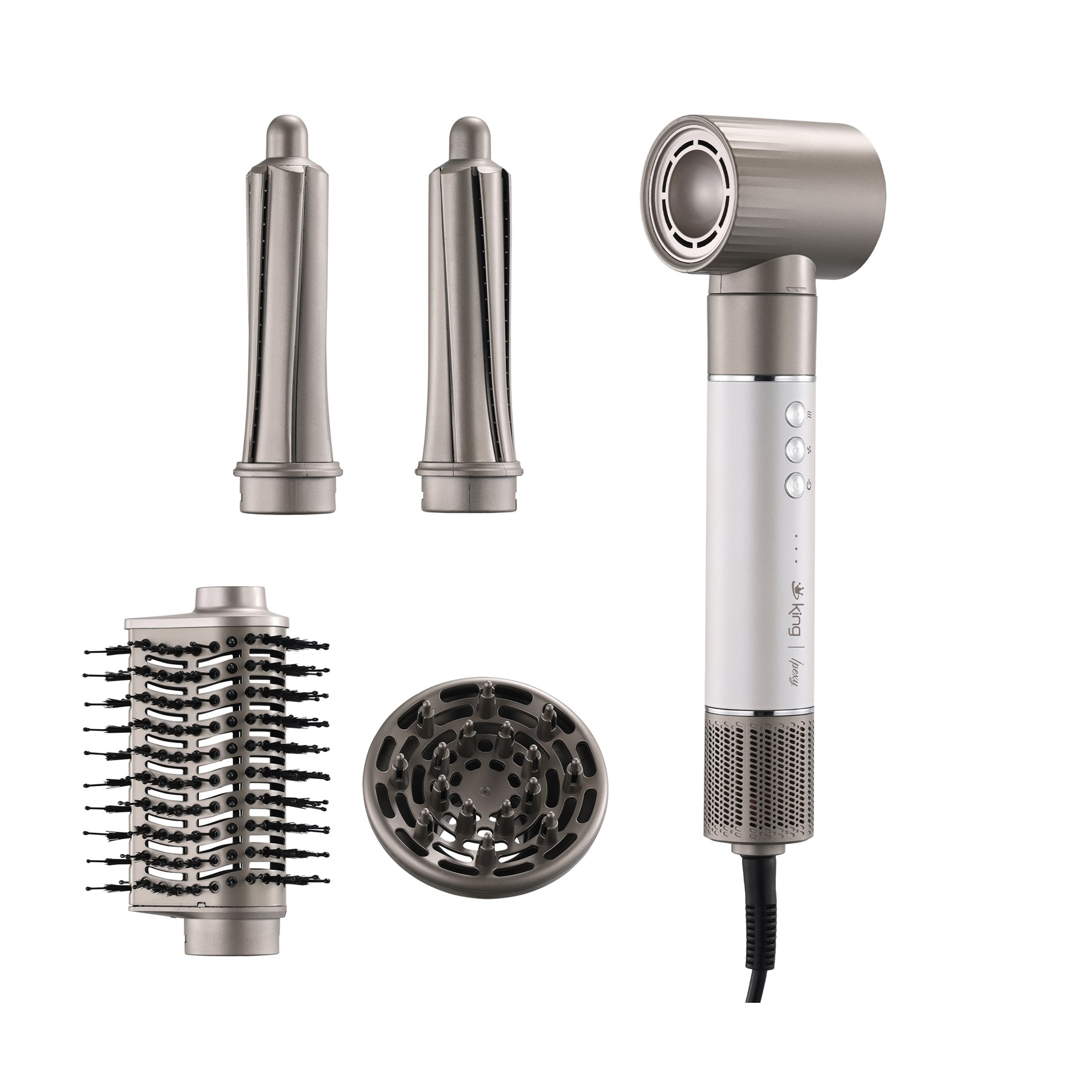 KING Ipeky K800 Saç Şekillendirici Set Gri