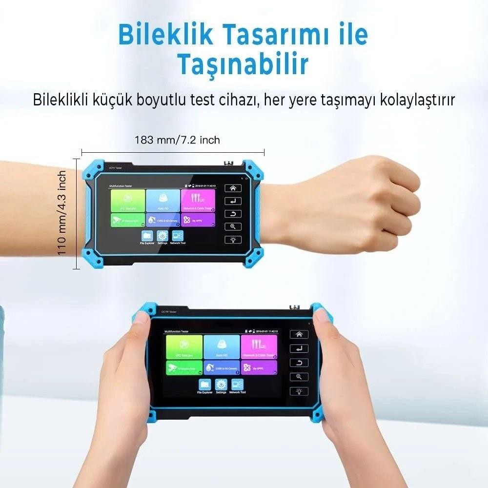 Taşınabilir bileklik boyutunda test cihazı, kolay taşınır.