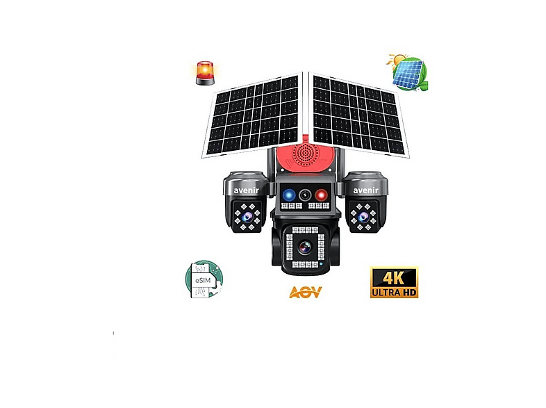 AVENIR AV-S445 8MP 4 Kameralı Solar PTZ 4G Sim Kartlı Evet Kamera
