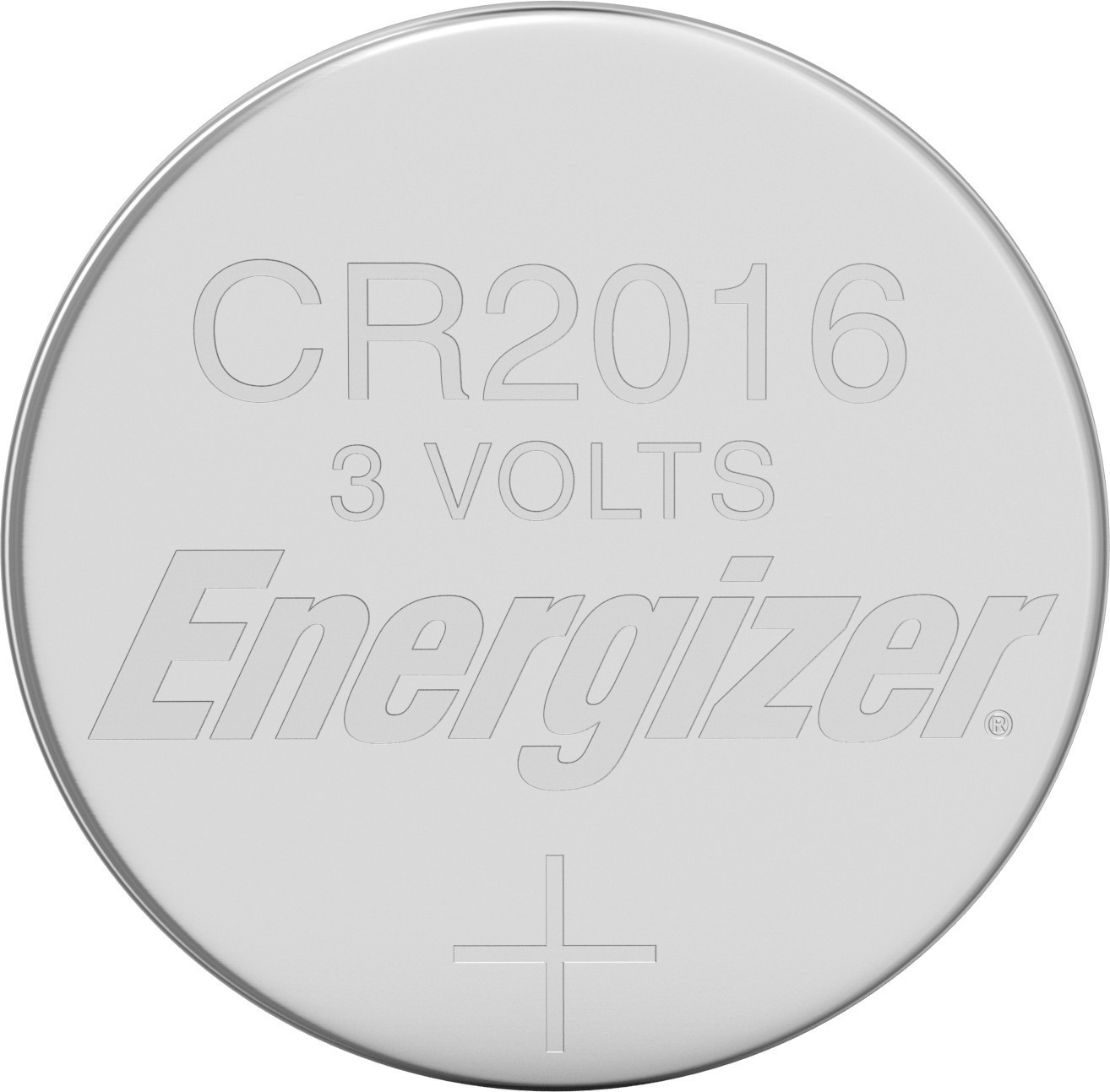 Batteria a bottone Energizer CR2016 da 3V con segno più.