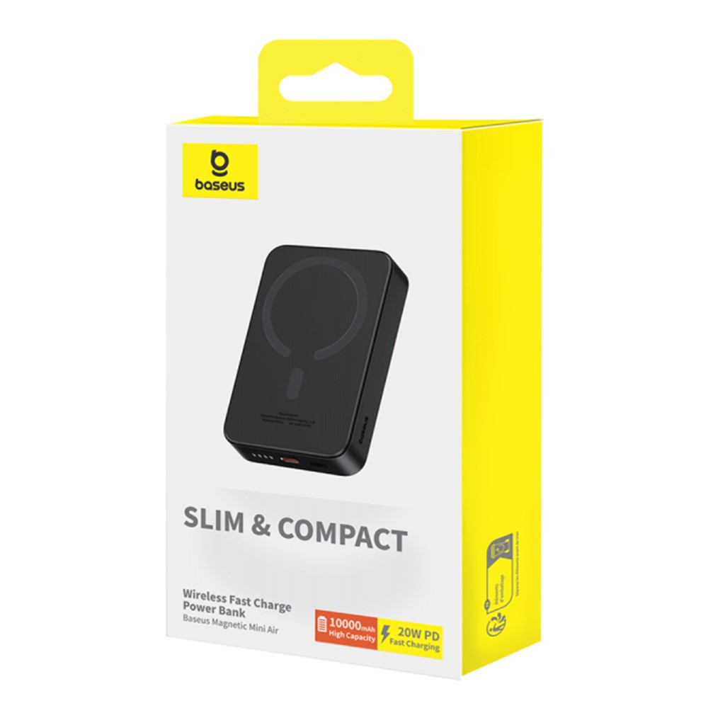 Confezione per un power bank Baseus sottile e compatto da 10000mAh.