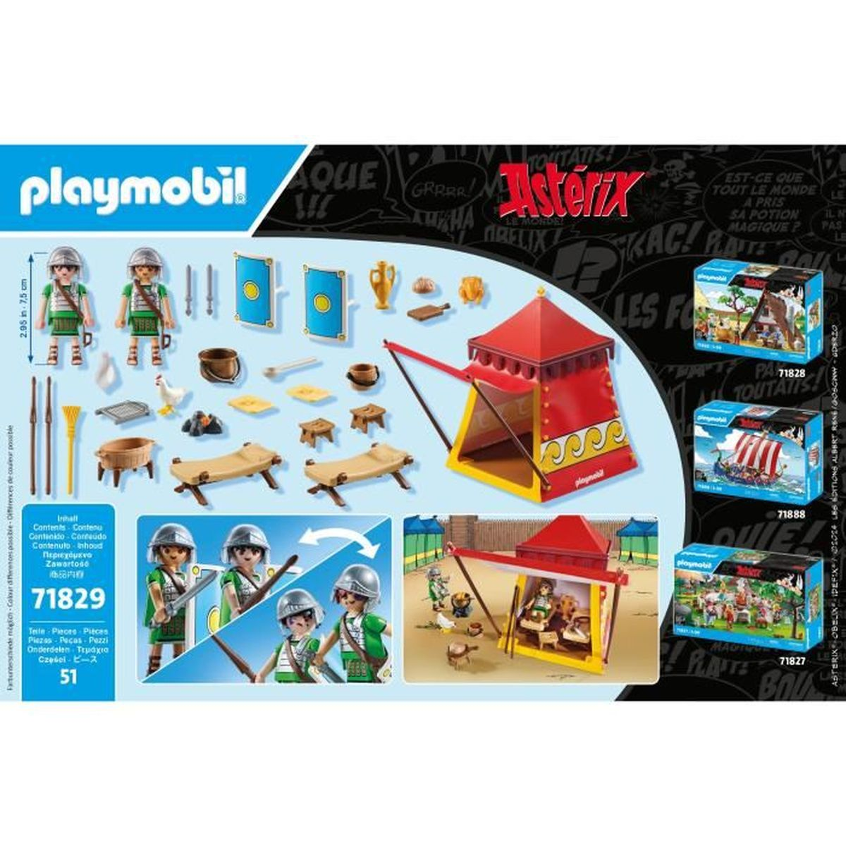 Playmobil Asterix Spielzeug mit Figuren, Zelt und Zubehör.