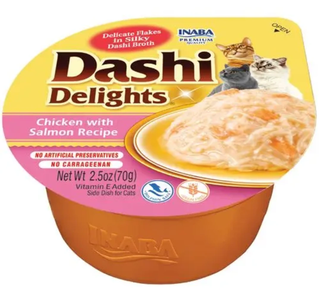 Inaba Dashi Delights Pollo con Salmón comida para gatos, 70g.