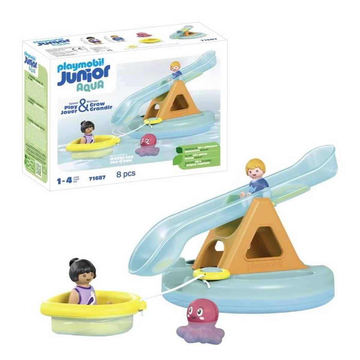 Scivolo acquatico Playmobil con figure e polpo.