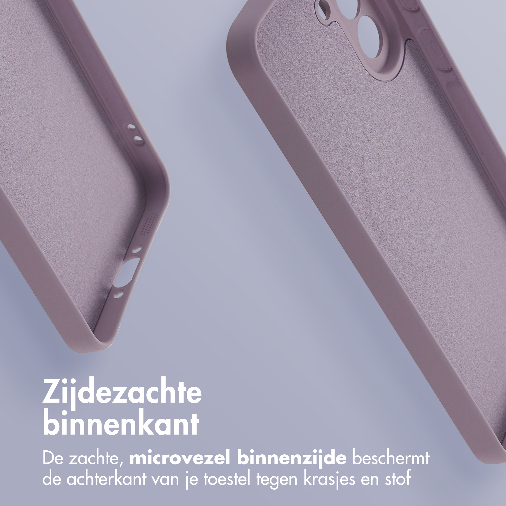 Intérieur de coque de téléphone violet en microfibre. Protège des rayures.