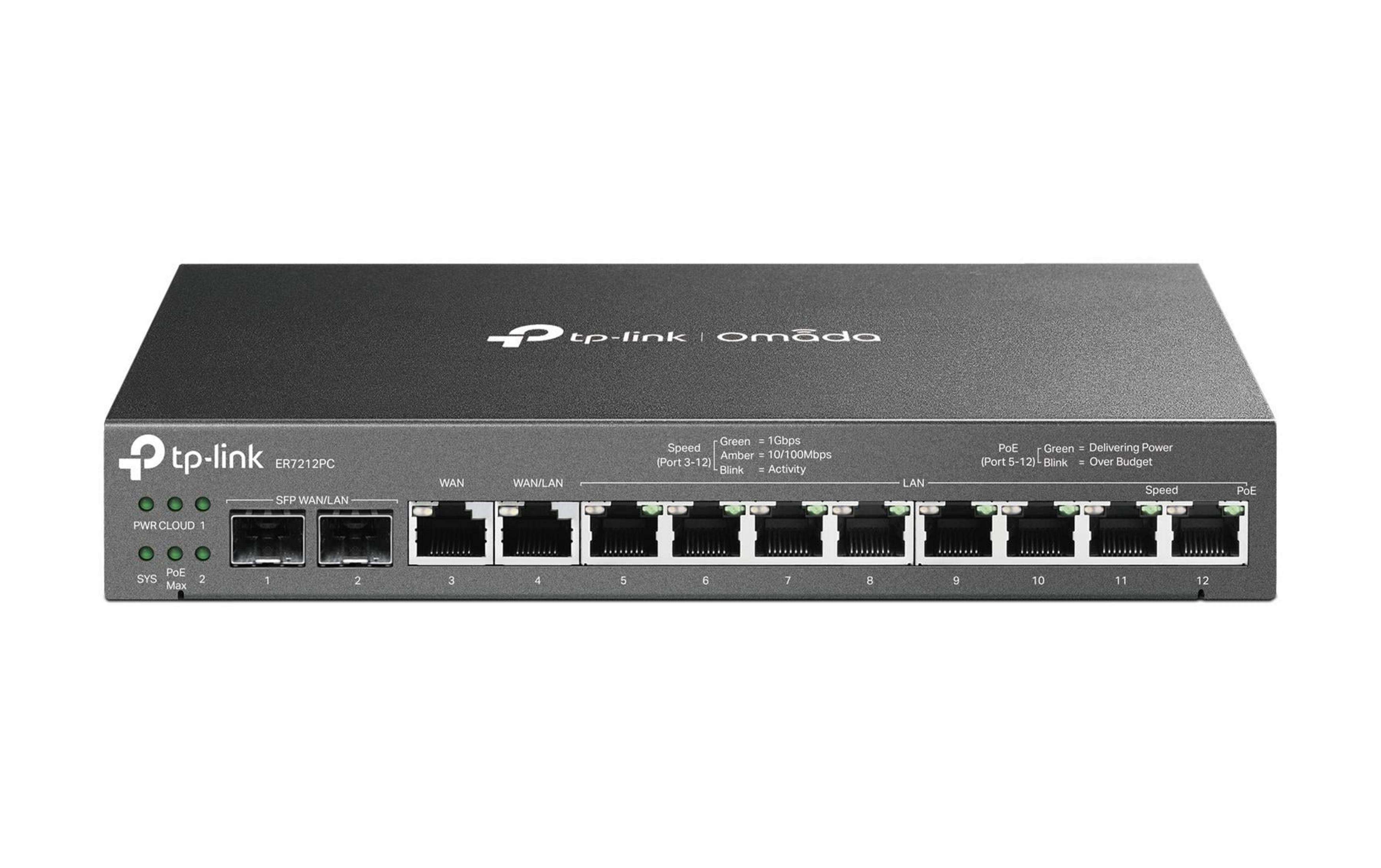 TP-LINK ER7212PC Omada Gigabit VPN PoE+ 10 Port 1000 Mbit/s MIMO Router