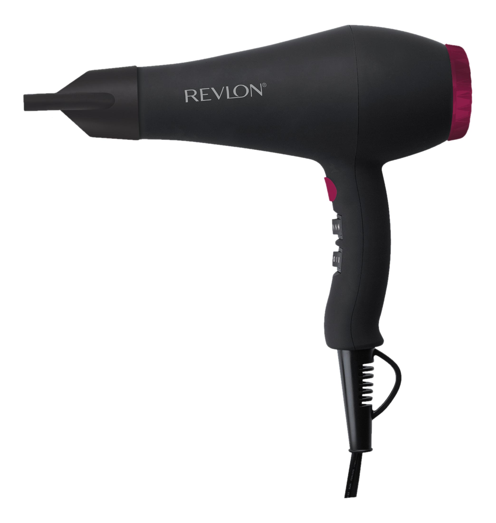 Czarna suszarka Revlon z czerwonym akcentem na końcu.
