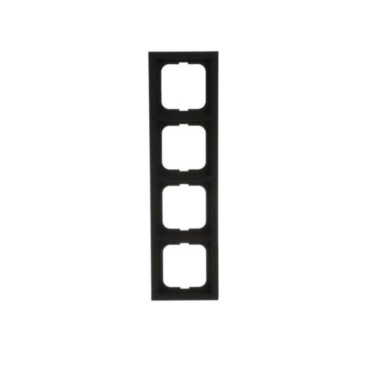 Una cornice nera con quattro aperture quadrate, disposte verticalmente.