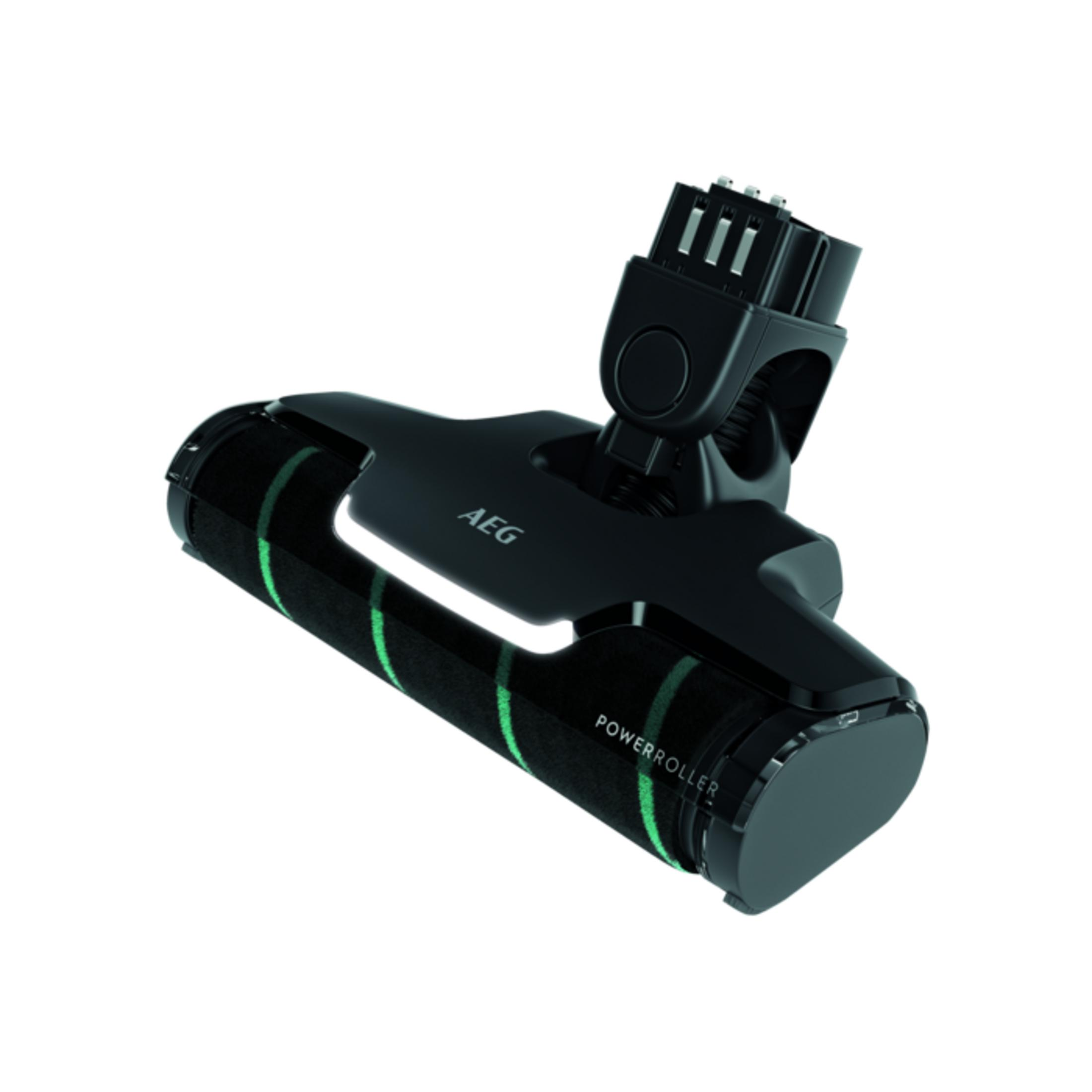 Accesorio negro AEG Powerroller con rayas verdes y cepillos.