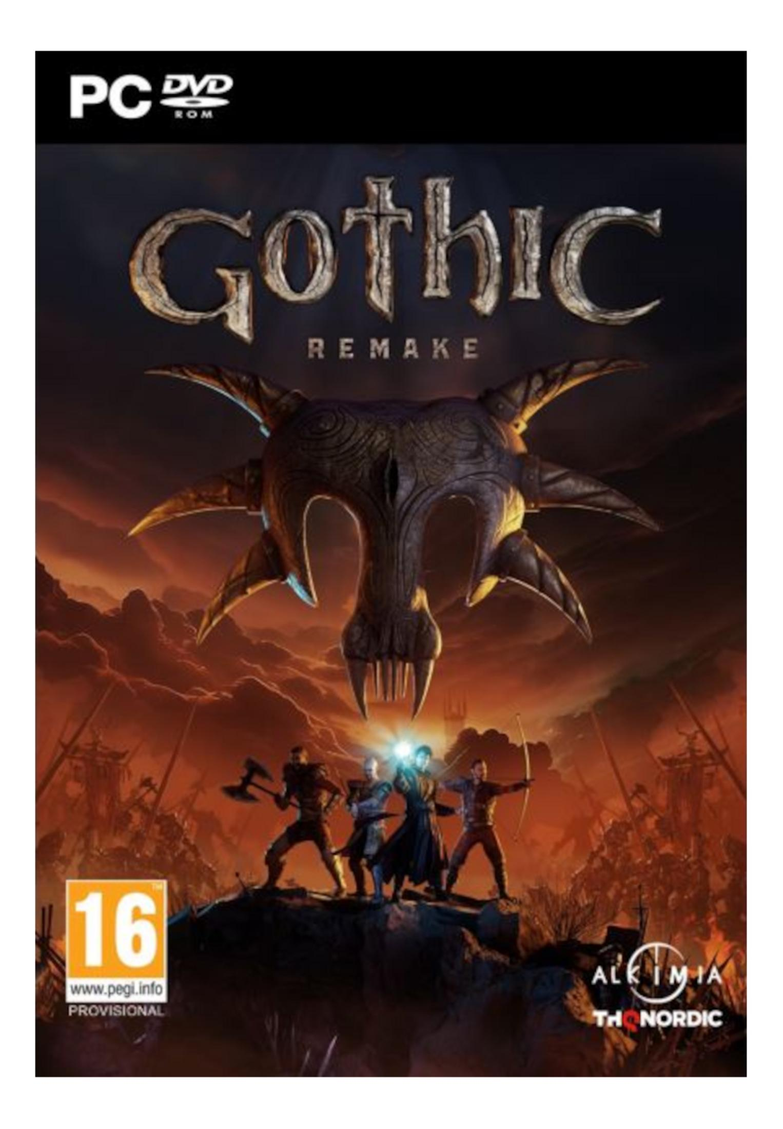 Copertina del gioco Gothic Remake con guerrieri e simbolo di teschio.
