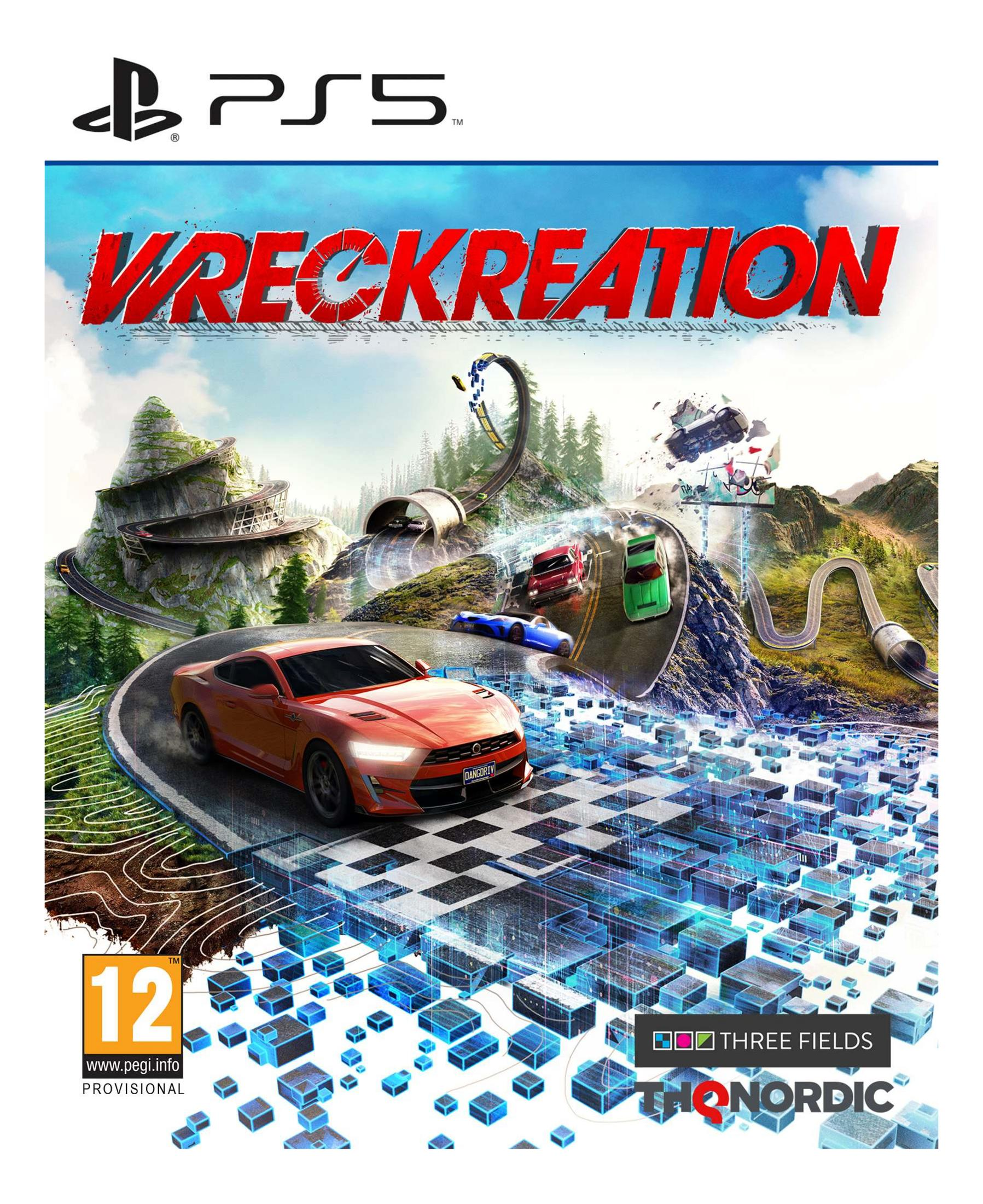 Copertina gioco di corse con auto su una pista con salti e rampe.