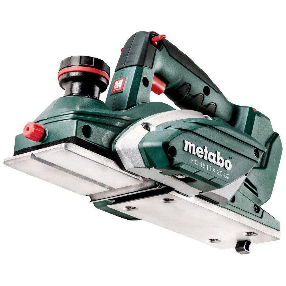 Grüner Metabo Elektrohobel mit silbernen und schwarzen Akzenten, auf weißem Hintergrund.