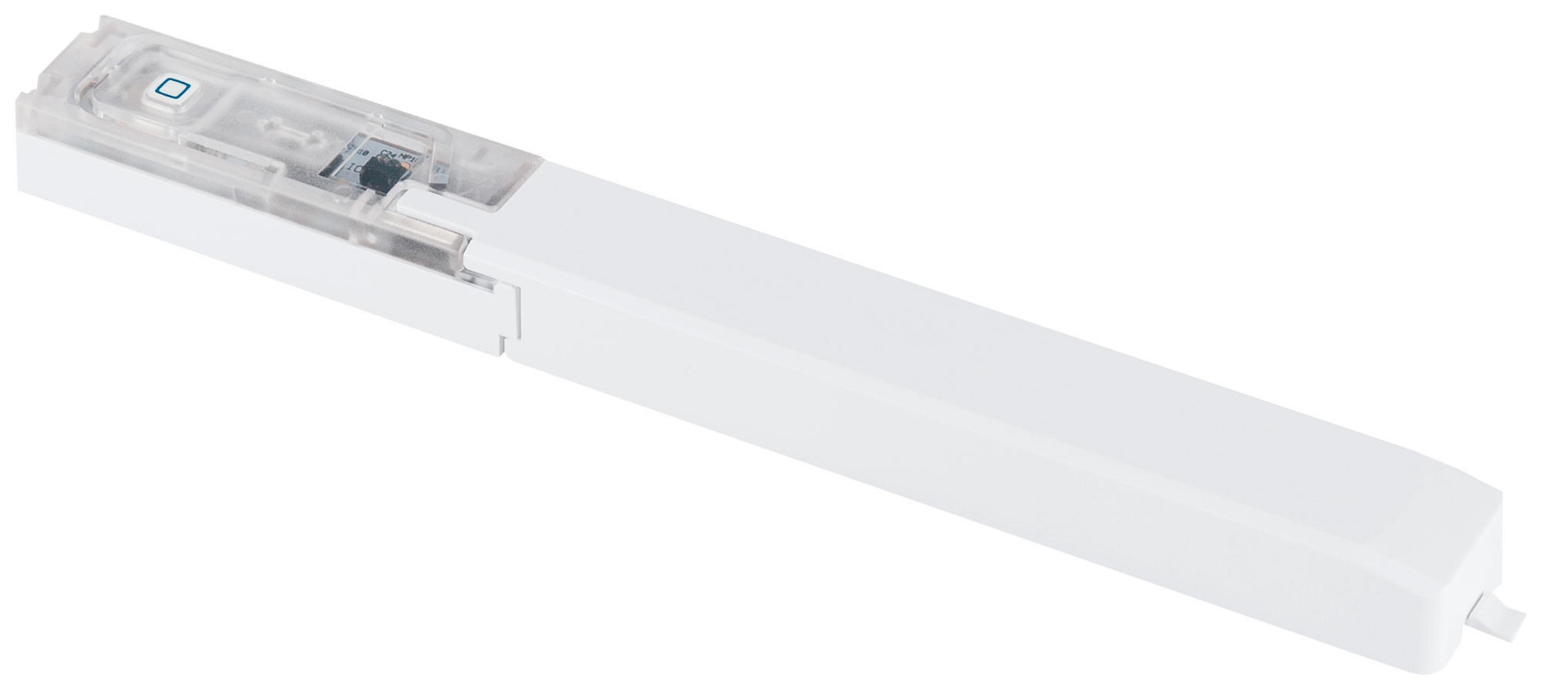 Białe, podłużne urządzenie z przezroczystą górną częścią pokazującą płytkę drukowaną.