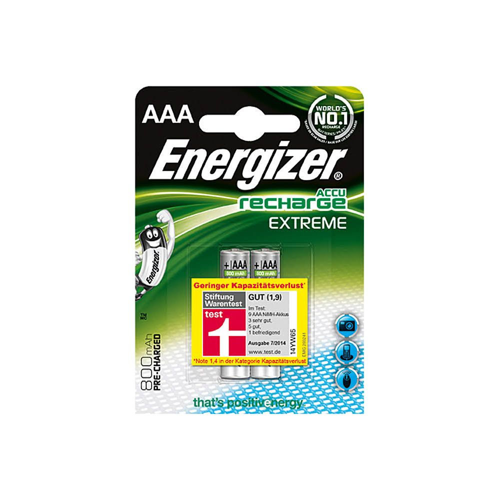 Baterie Energizer AAA o pojemności 800mAh, przetestowane i ocenione jako dobre.