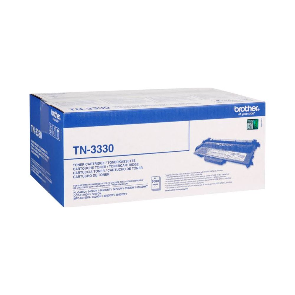 Pudełko z tonerem Brother TN-3330 z obrazem drukarki.