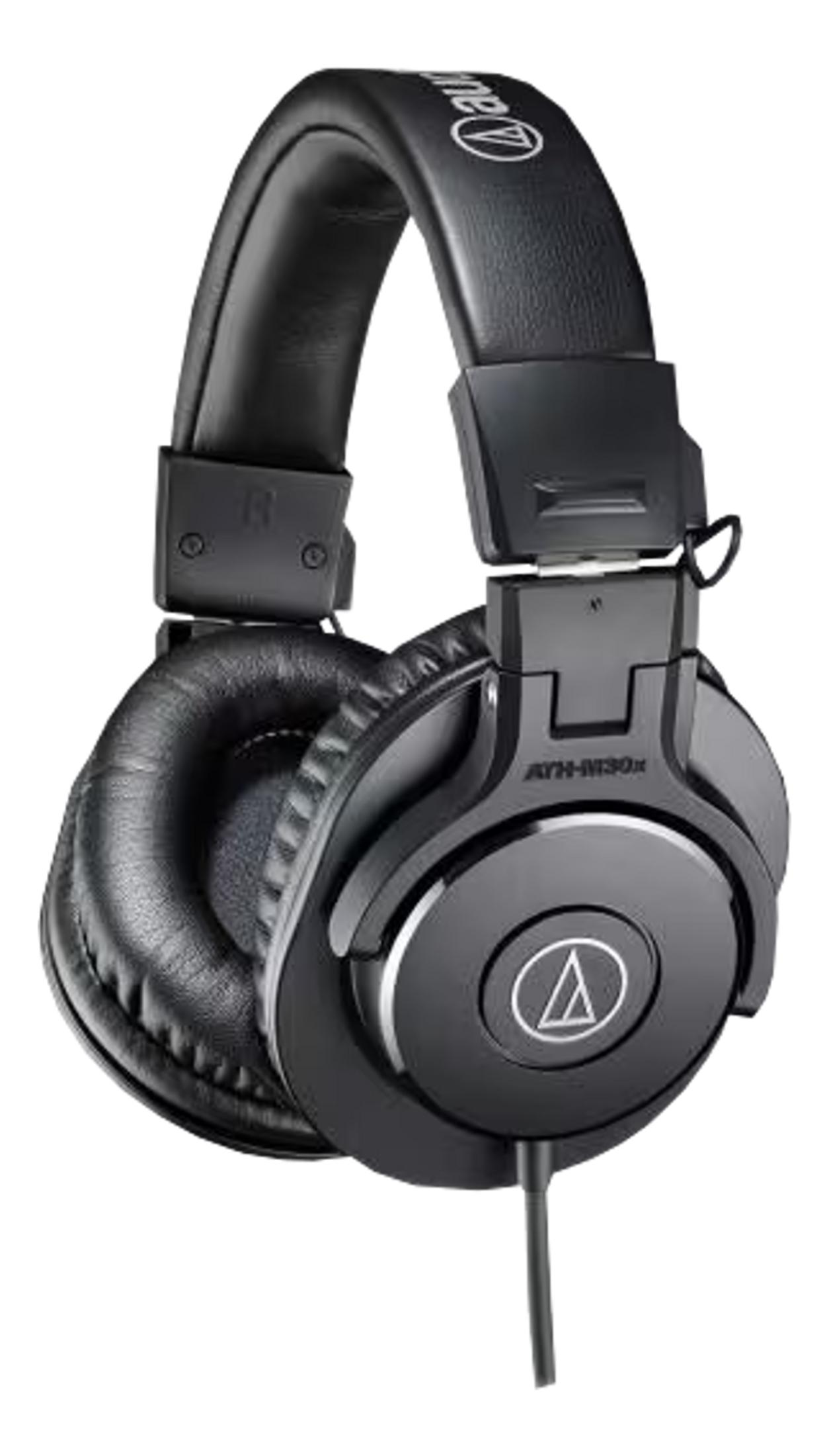 Schwarze Over-Ear-Kopfhörer mit gepolstertem Kopfbügel und Ohrmuscheln.