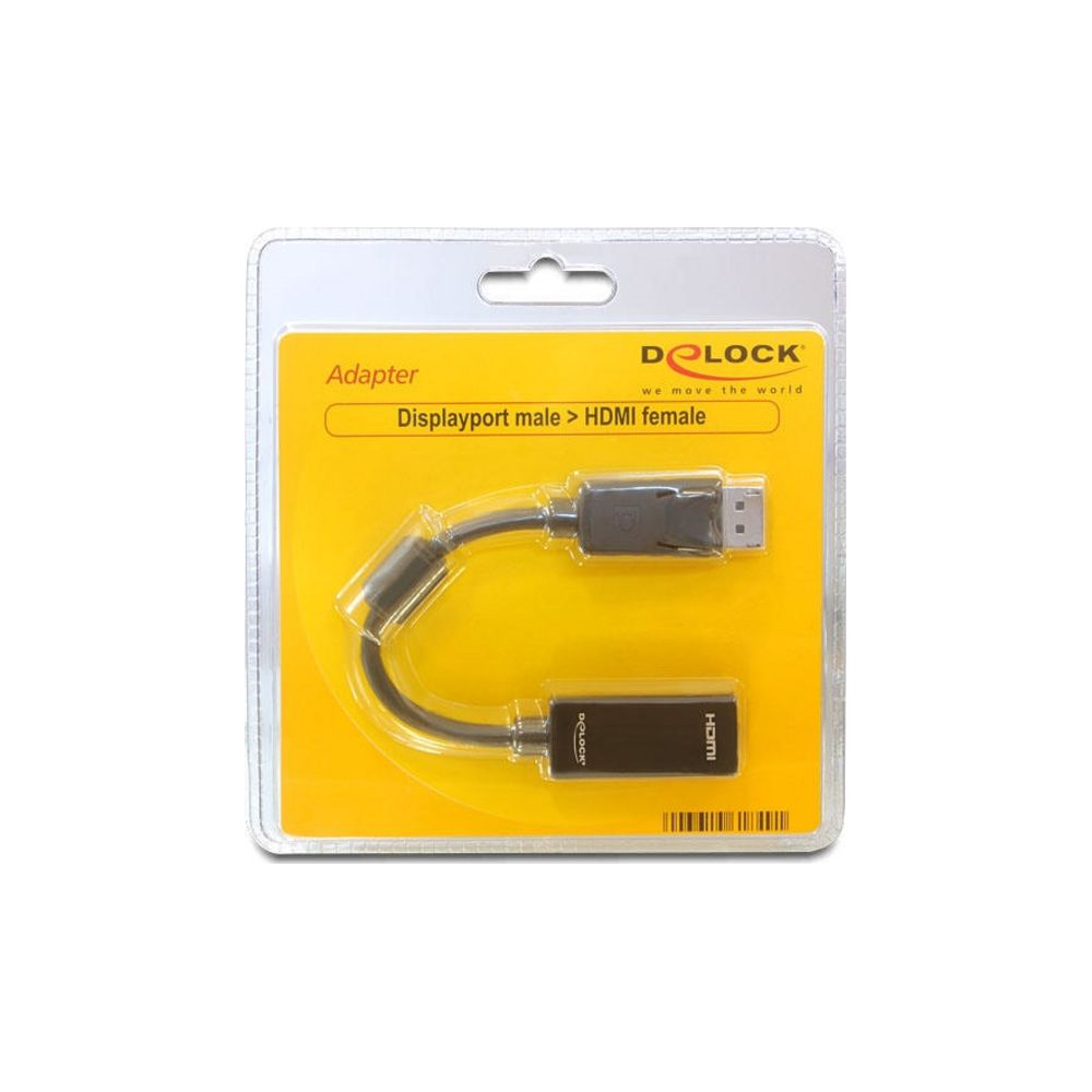 Cable adaptador Displayport macho a HDMI hembra en blíster.