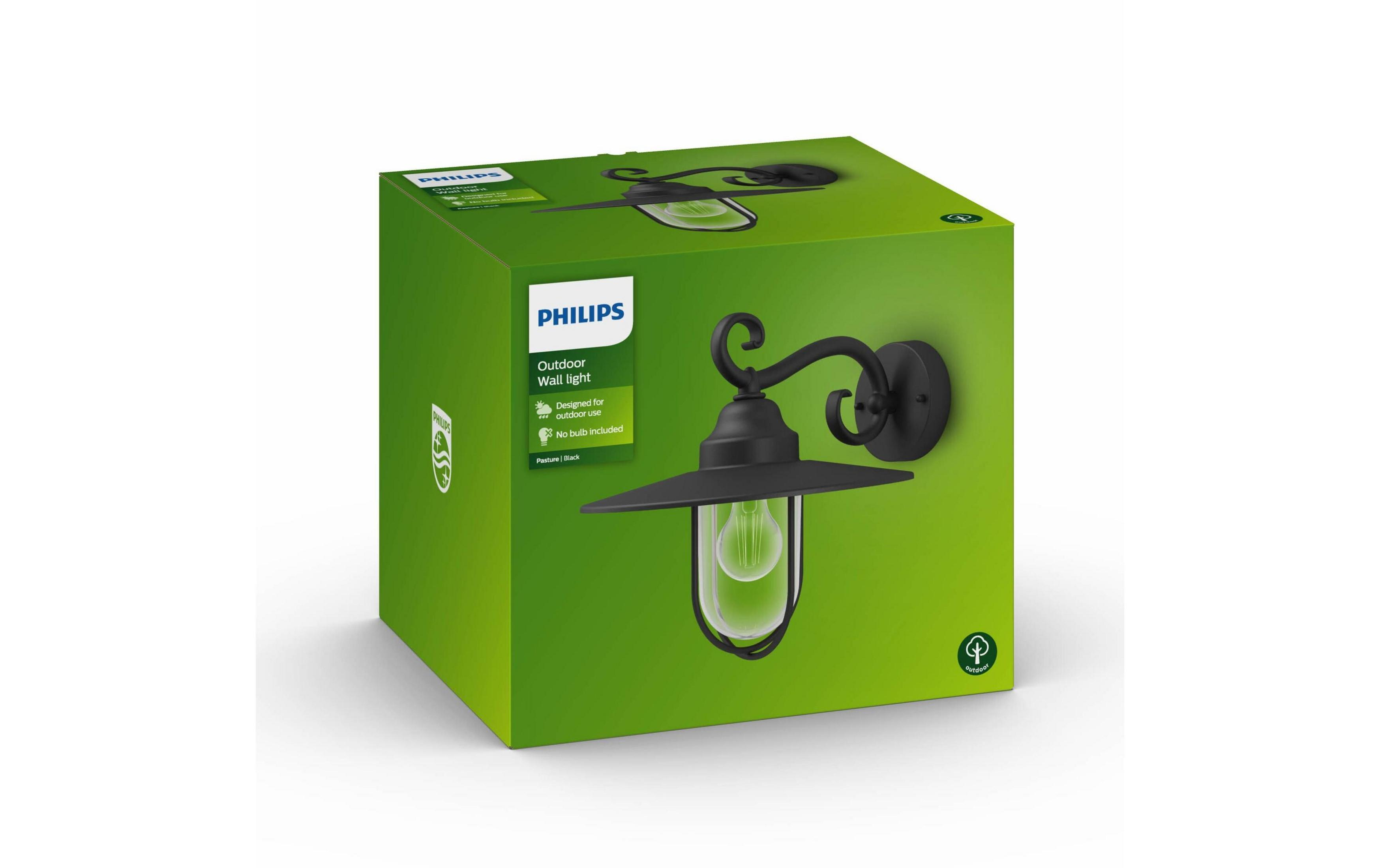 Philips Außenwandleuchte auf grünem Karton