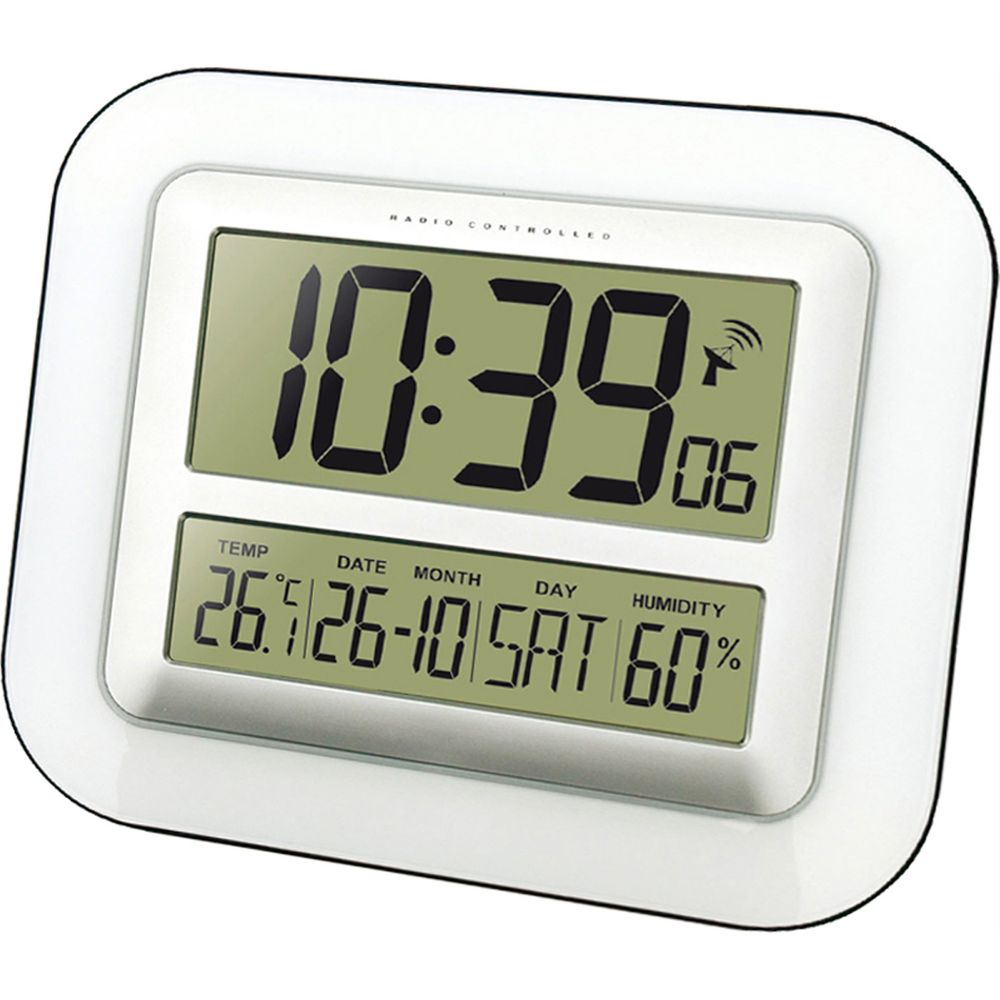 Zegar cyfrowy pokazuje 10:39, datę 26-10, temp 26C, wilgotność 60%.