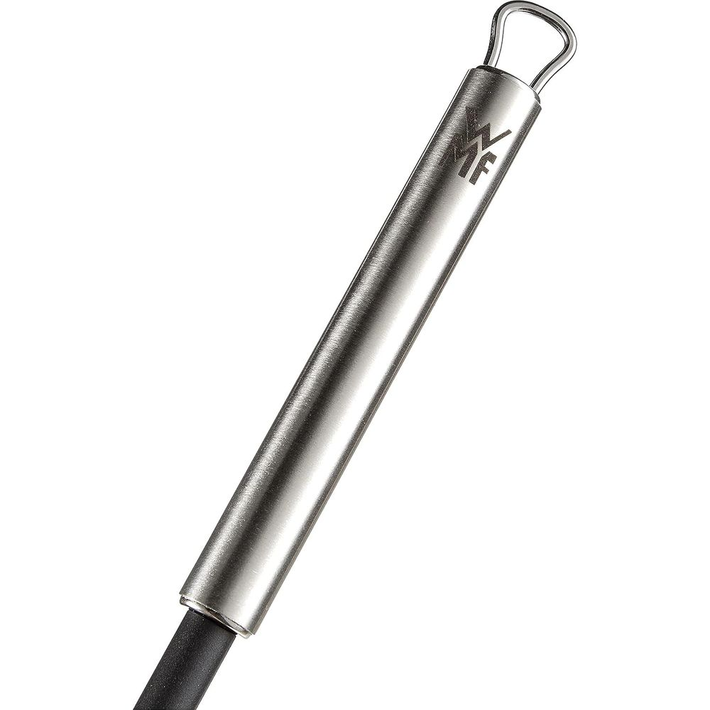 Manico argentato con logo WMF e anello, isolato su bianco.