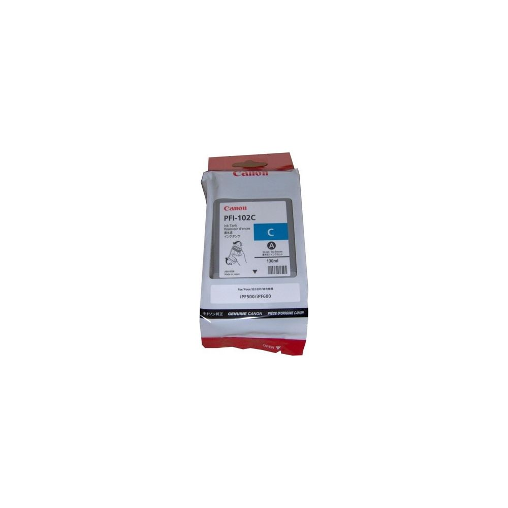 Tusz Canon PFI-102C Cyan do drukarek IPF500/iPF600.