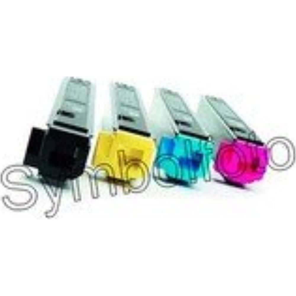 Cztery kolorowe wkłady drukujące: czarny, żółty, cyjan i magenta.