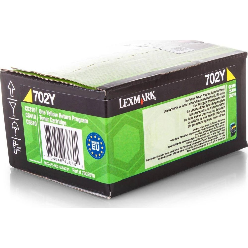 Lexmark 702Y gele tonercartridge, Retourprogramma.
