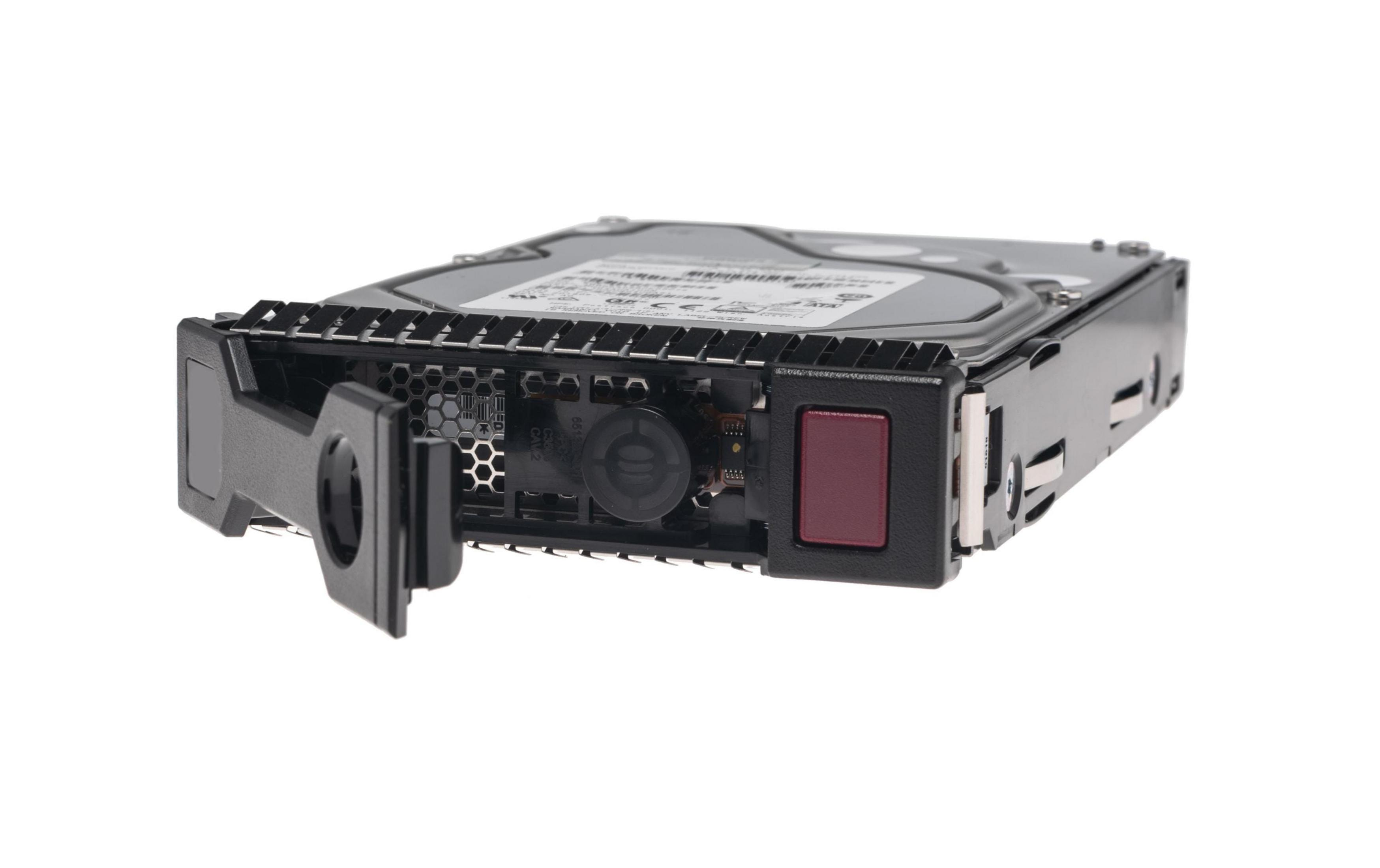 Srebrny i czarny dysk twardy z otwartą rączką i czerwonym przyciskiem.