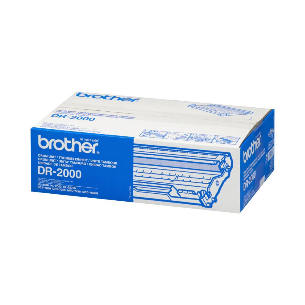 Verpackung für Brother DR-2000 Trommeleinheit mit Aufdruck.