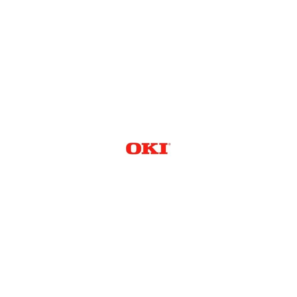 Das rote OKI-Logo auf weißem Hintergrund.