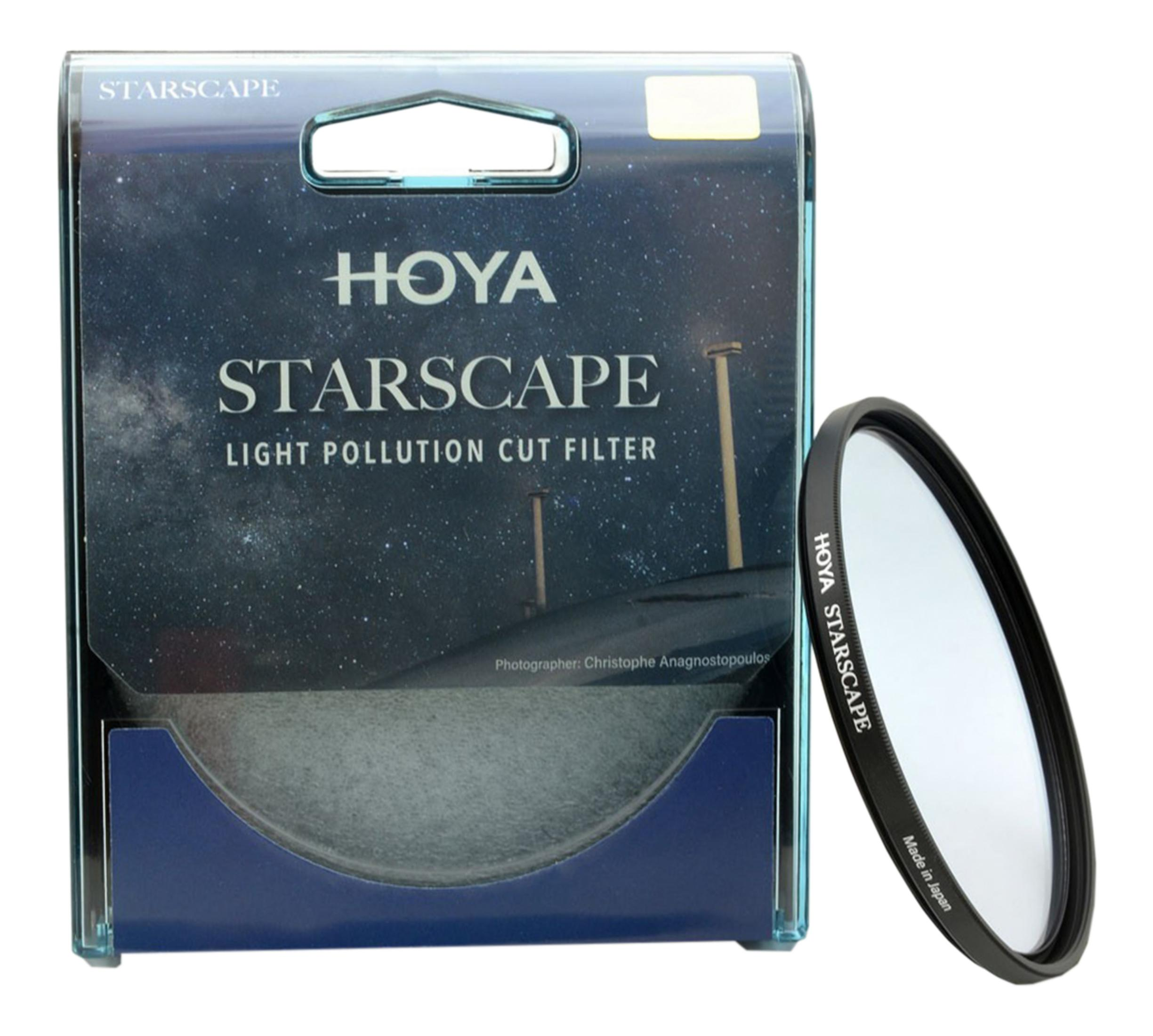 Filtro HOYA STARSCAPE anti-inquinamento luminoso in confezione e da solo.