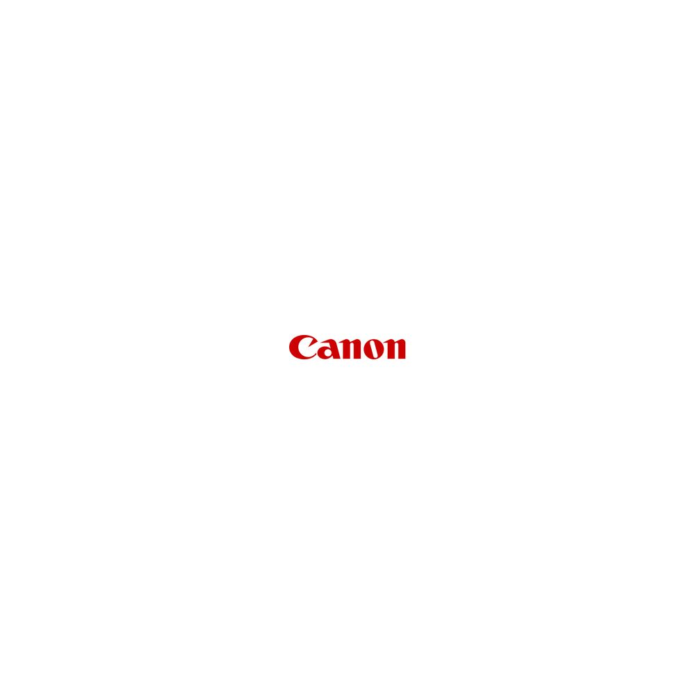 Czerwone logo Canon na białym tle.