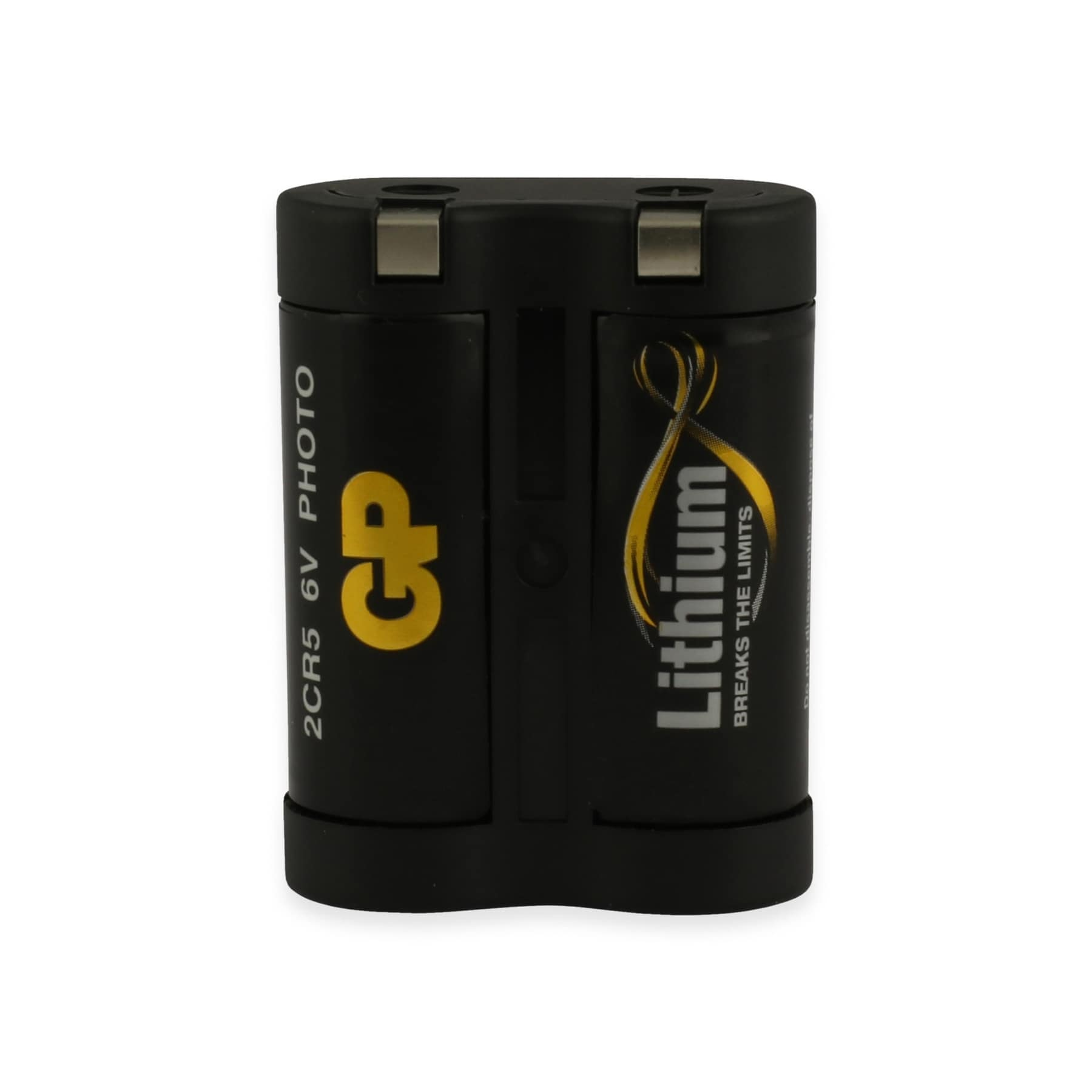 Schwarze 6V Lithium-Batterie mit GP-Logo und "Lithium"-Schriftzug.