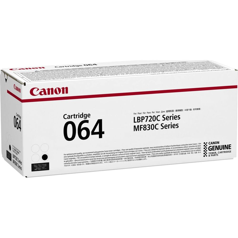 Toner Canon 064 do serii LBP720C/MF830C, biały z czarnymi detalami.