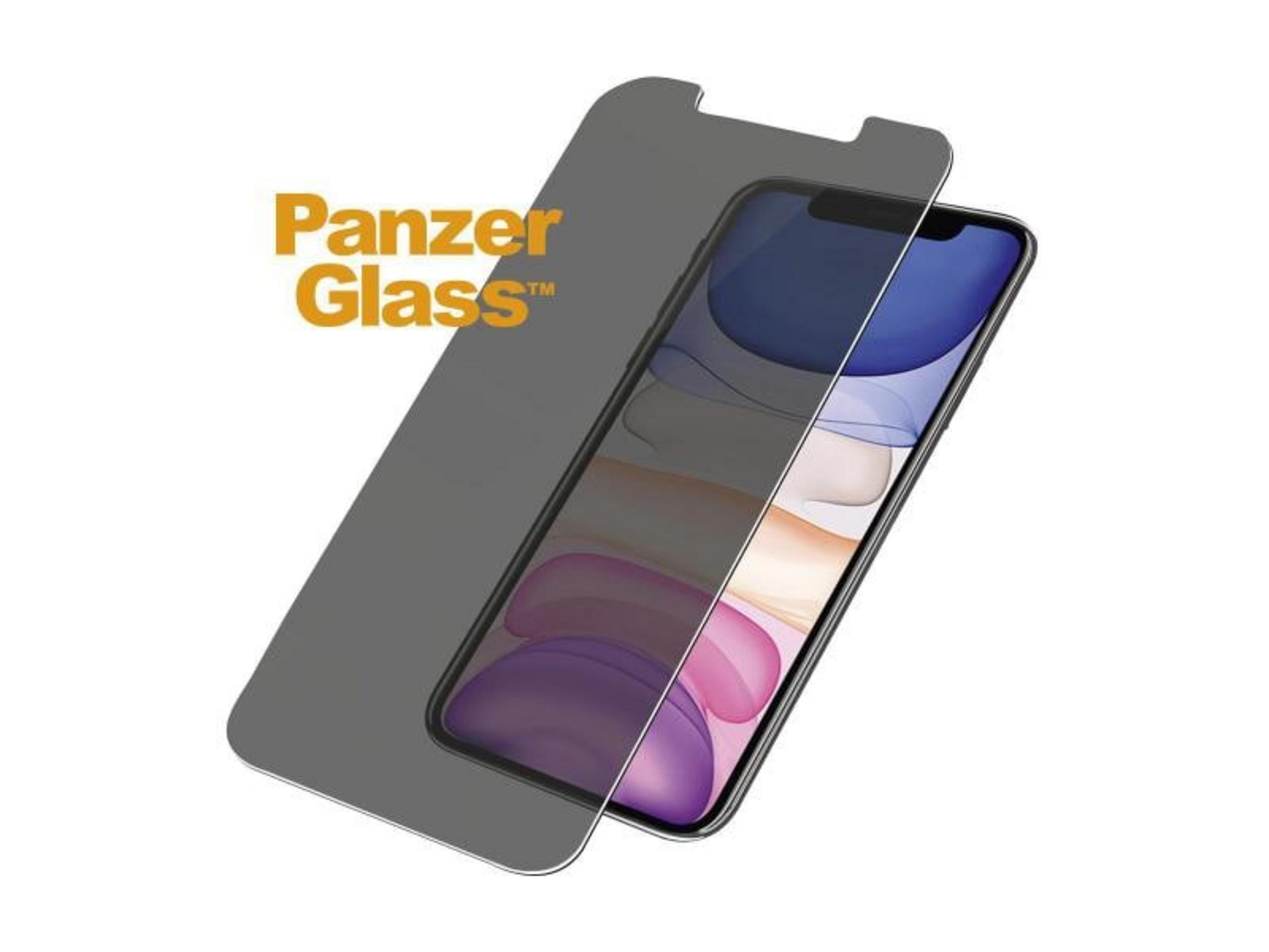 A Panzer Glass privacy screen protector lies over a smartphone.