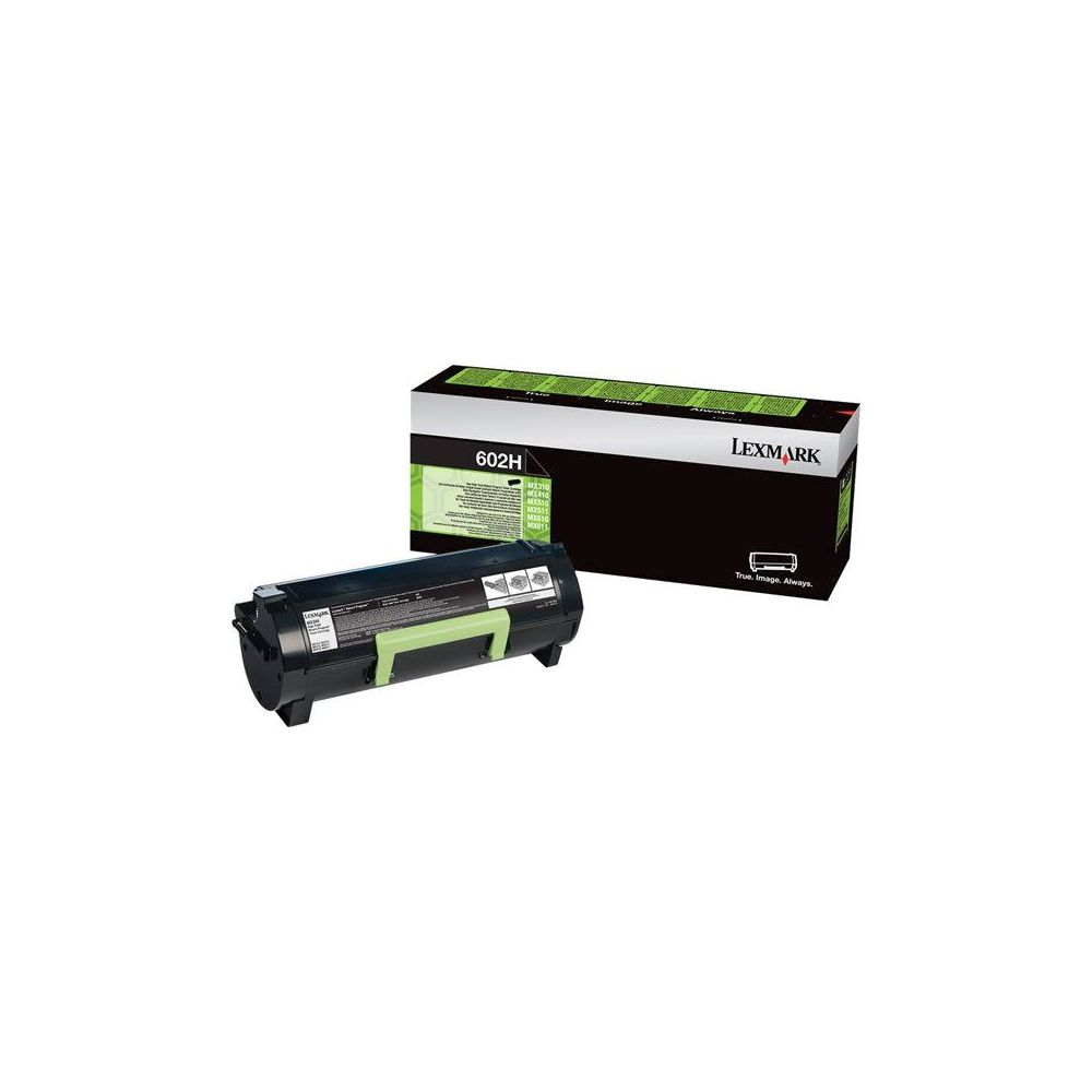 Una cartuccia toner Lexmark 602H e la sua scatola.