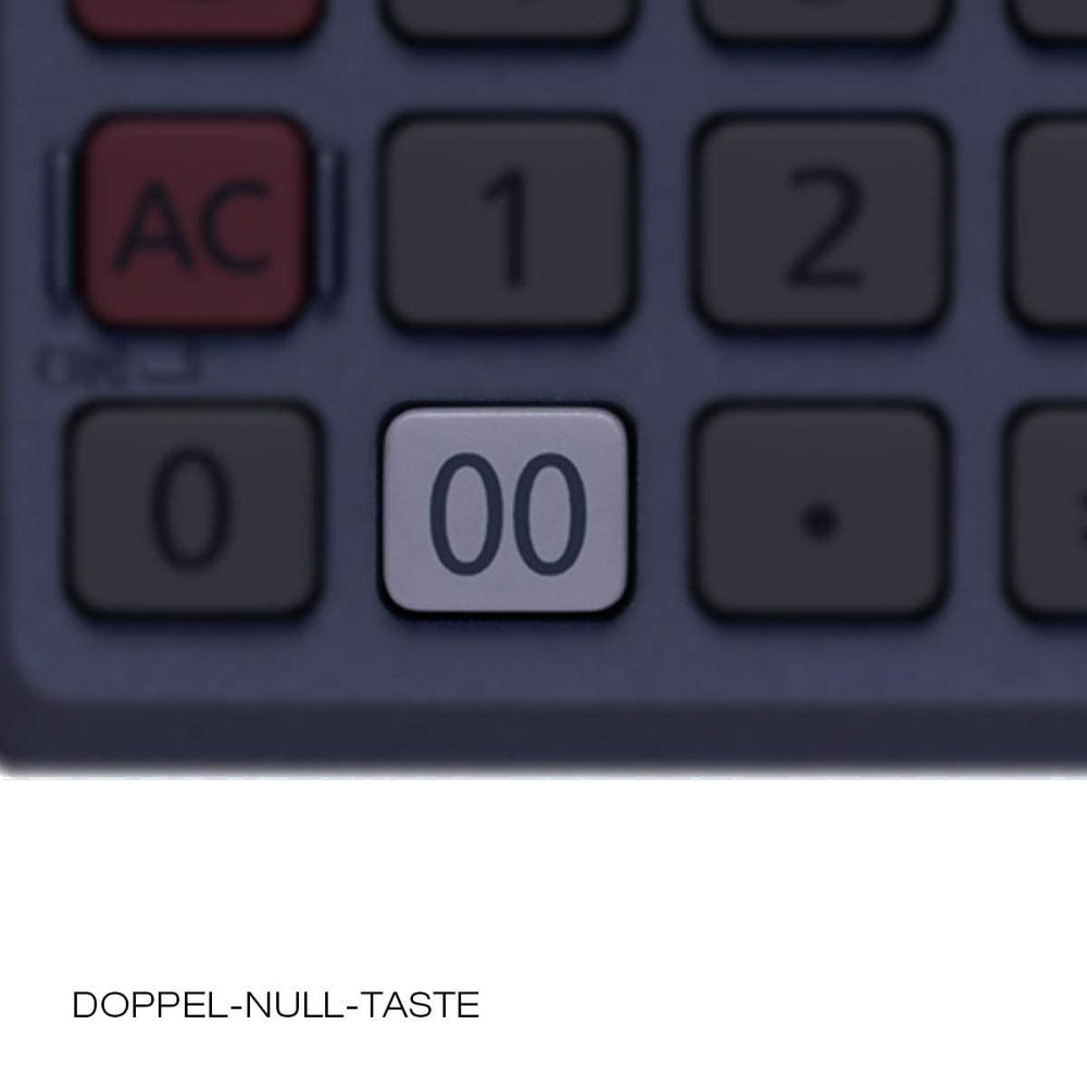 Gros plan du clavier d'une calculatrice montrant les touches 0 et 00.