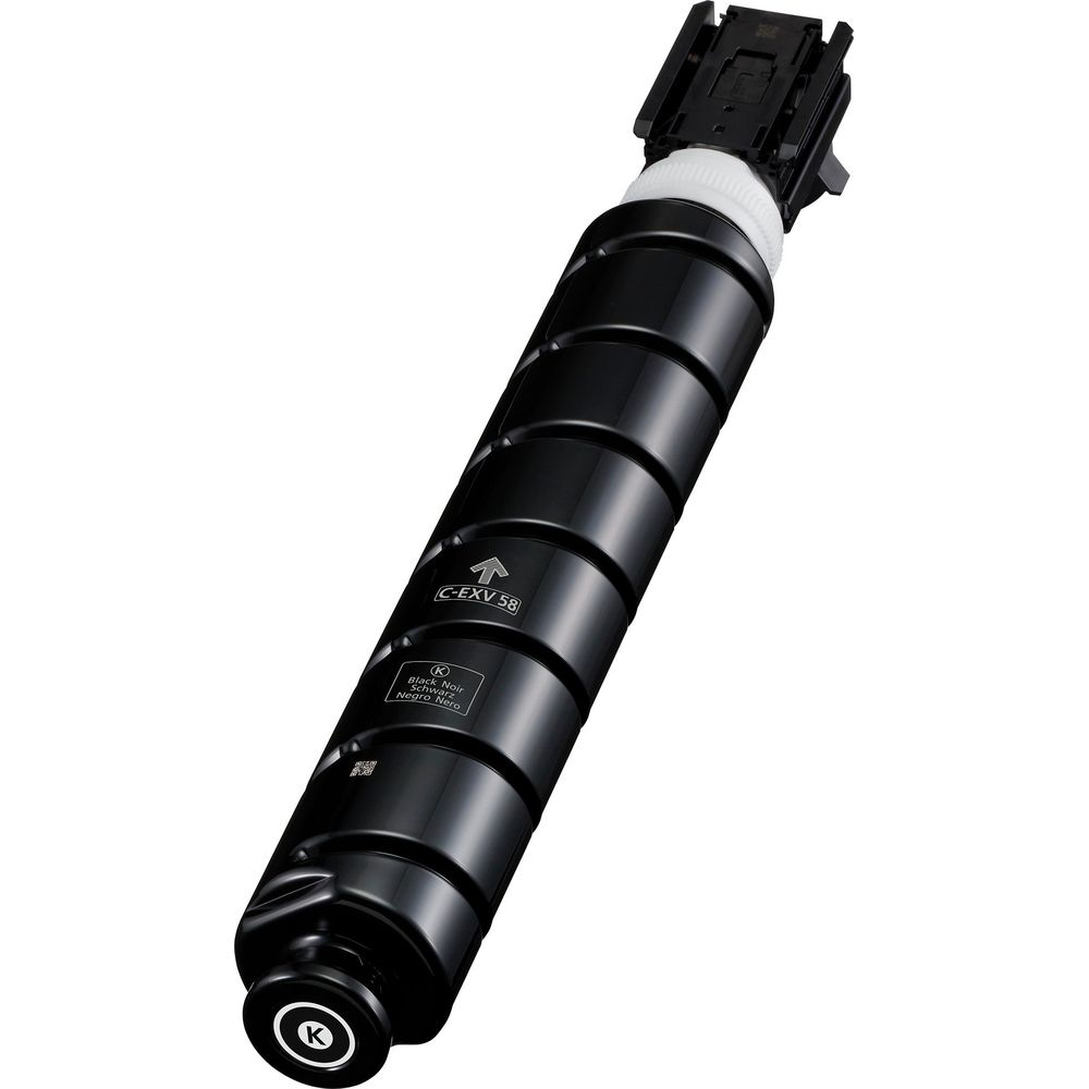 Czarny toner z oznaczeniem C-EXV 58 i strzałką