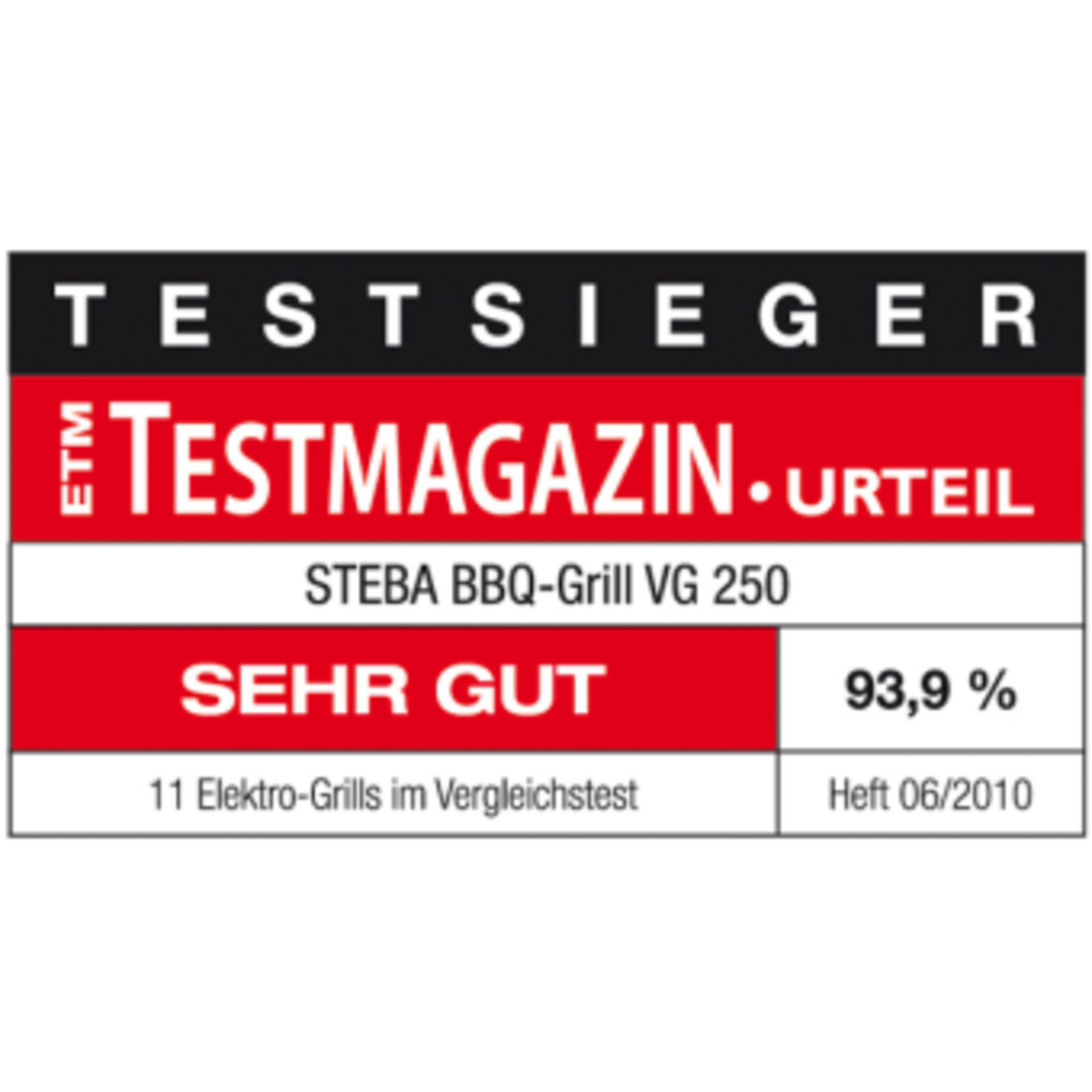 TESTSIEGER STEBA BBQ-Grill VG 250 SEHR GUT 93,9% im Test
