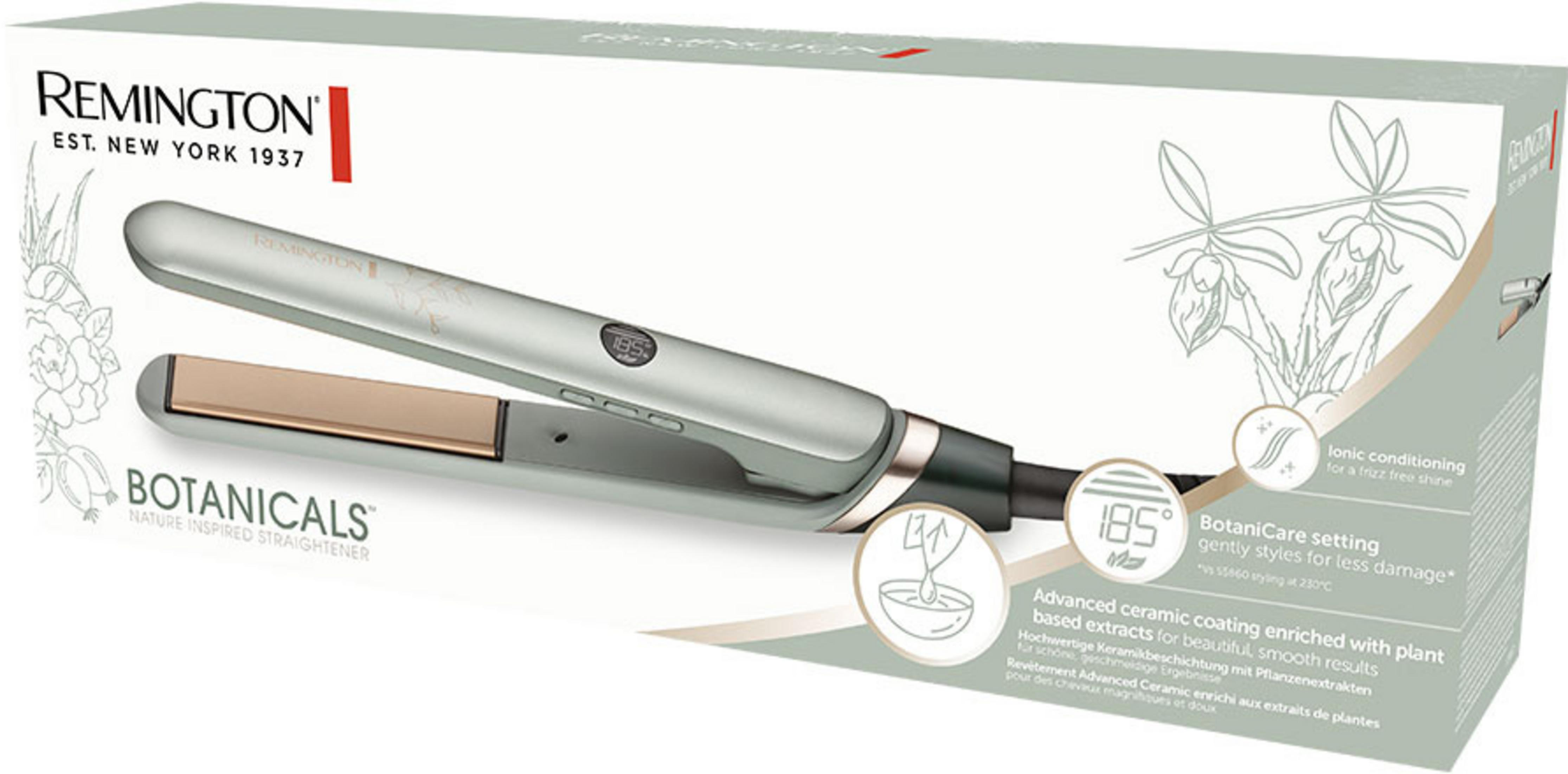 Remington Botanicals Haarglätter mit Keramikbeschichtung und Pflanzenextrakten.