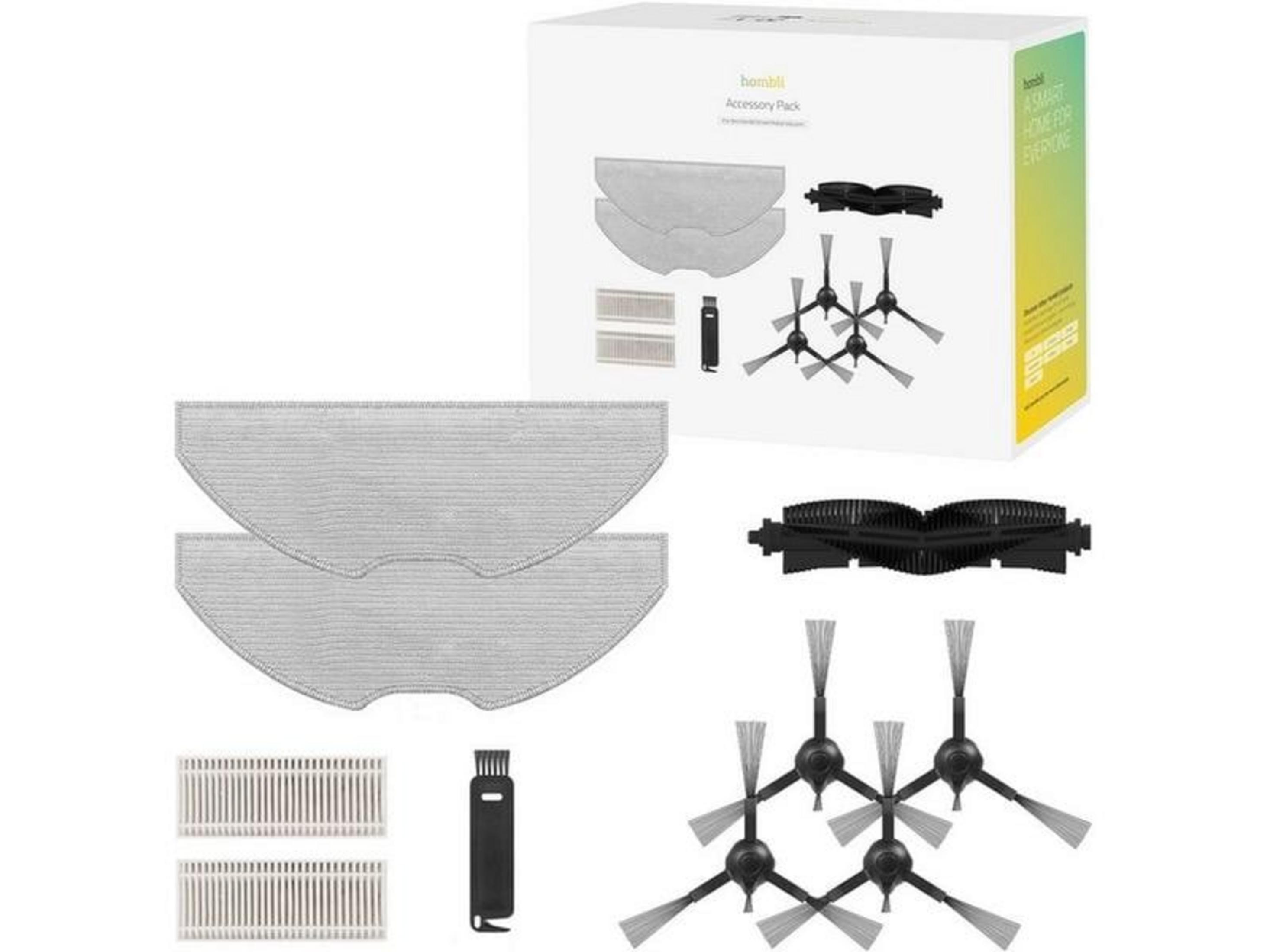 Akcesoria czyszczące: Ściereczki, filtry, szczotki boczne i szczotka główna.