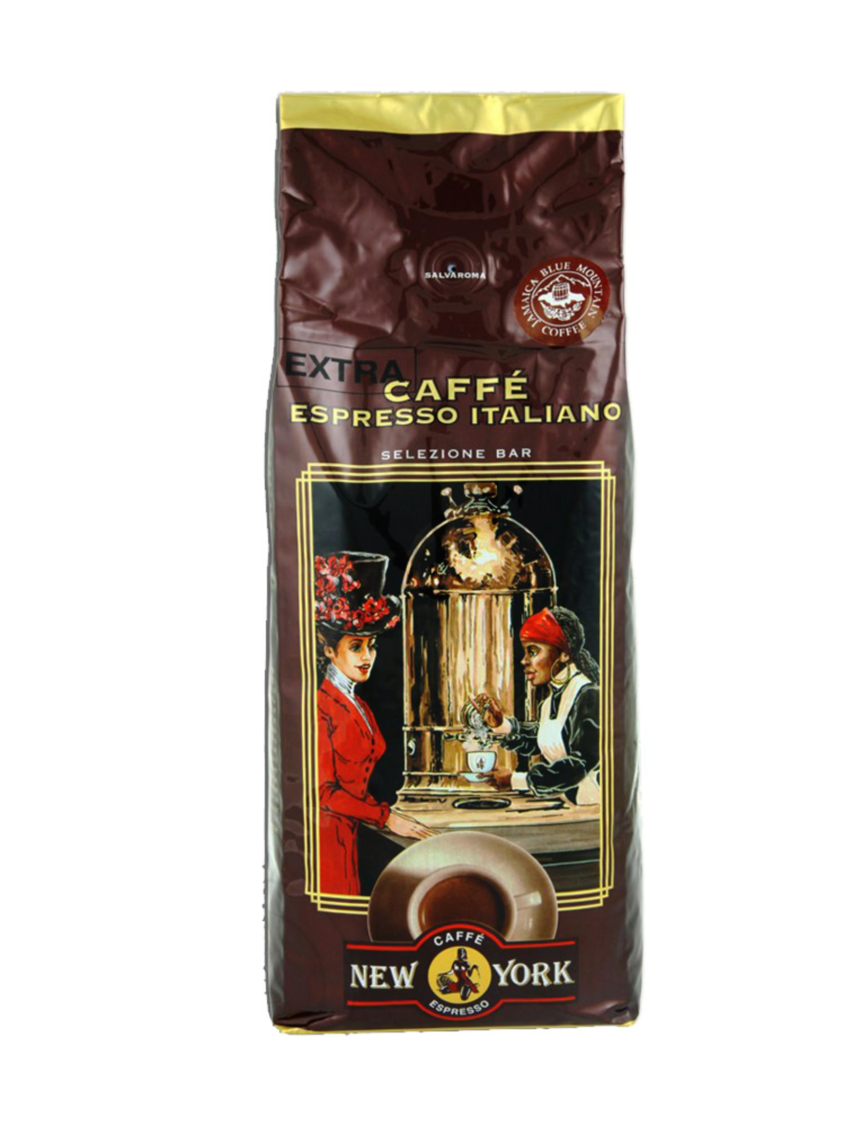 Kaffeepackung mit zwei Frauen und einer Espressomaschine, "New York Espresso".