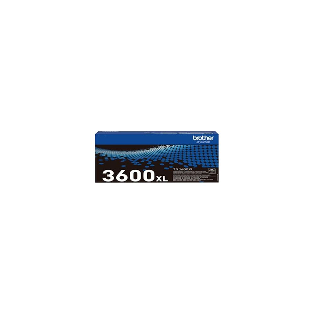 Caja de tóner Brother TN3600XL con un patrón azul abstracto.