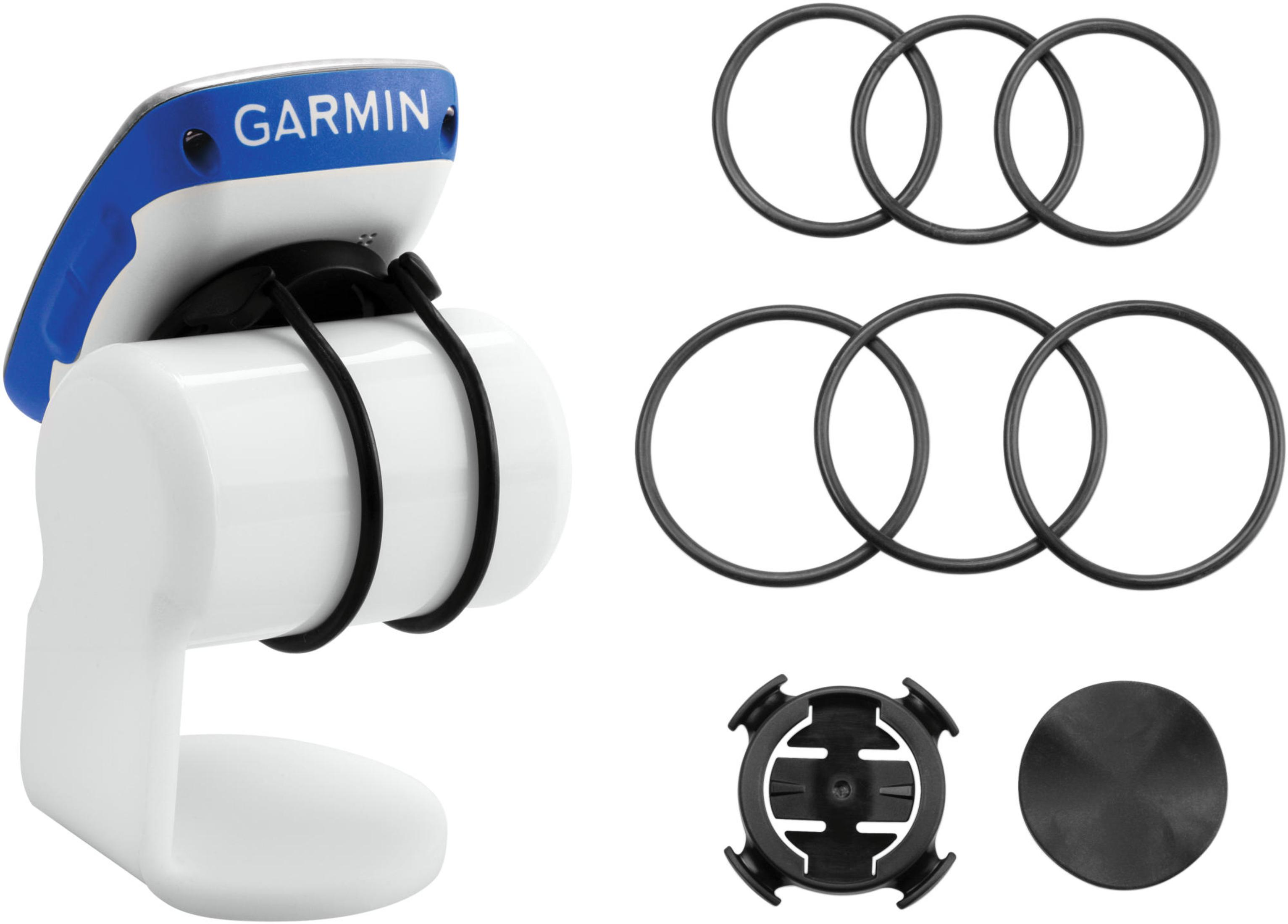Soporte Garmin con anillos de goma y adaptador.